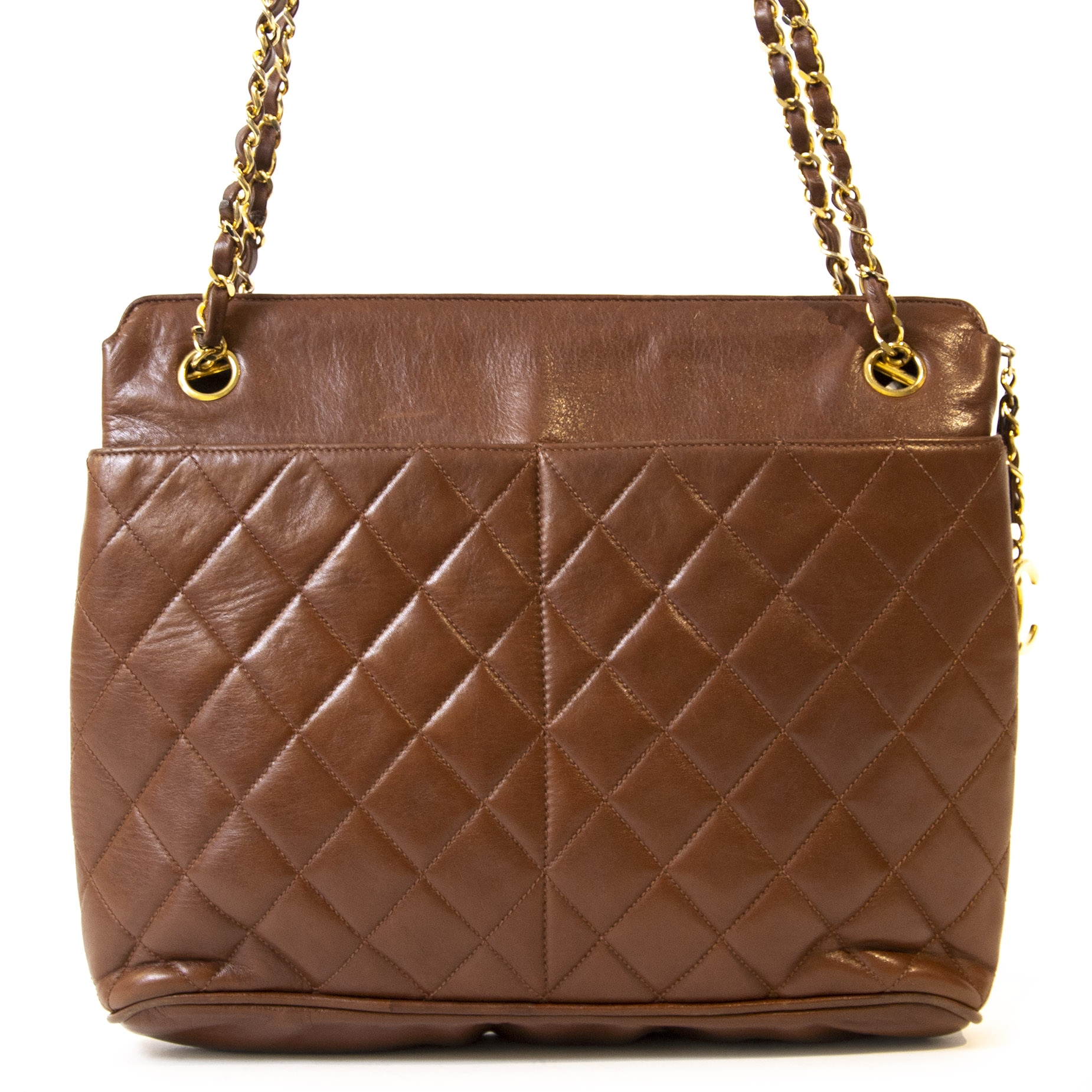 RDC12869 Authentic Chanel Brown Caviar Leather CC Turnlock Tote Bag w/ –  REAL DEAL COLLECTION