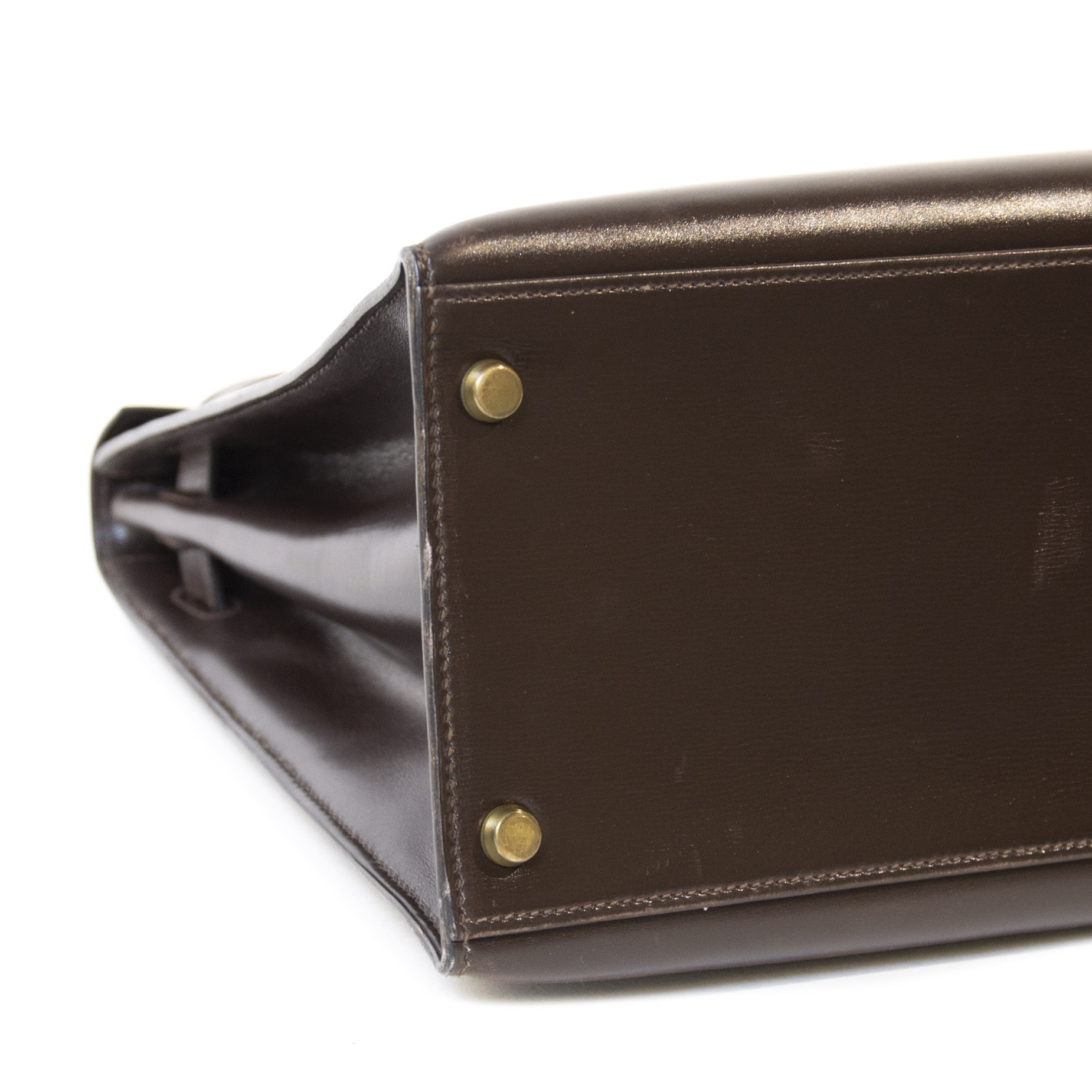 Hermes Brique Box Calf Leather Gold Hardware Kelly Sellier 35 Bag - BOPF