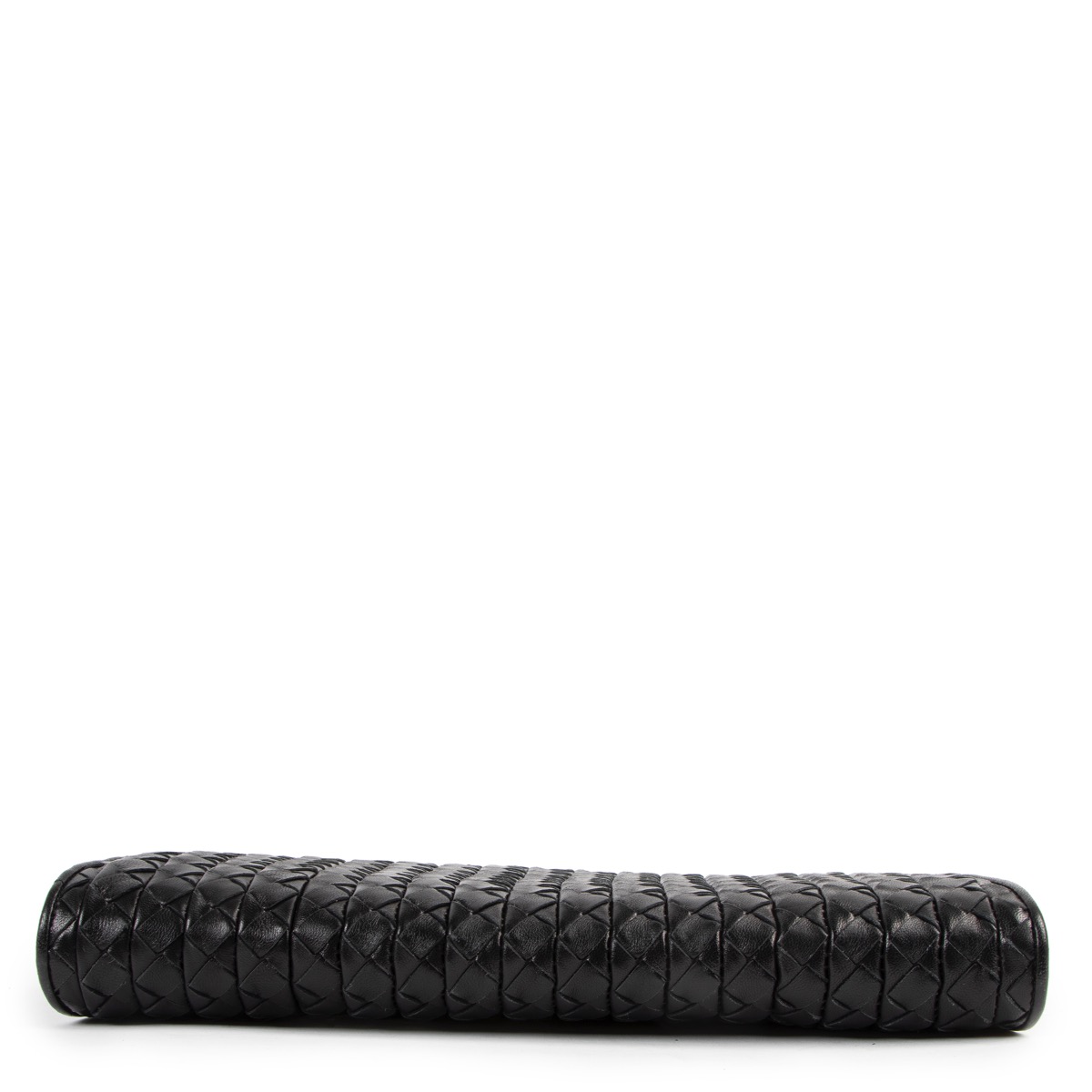 BOTTEGA VENETA ブラックリング キルティング Bottega Veneta Intrecciato Half-Moon Knot Kiss Lock Clutch