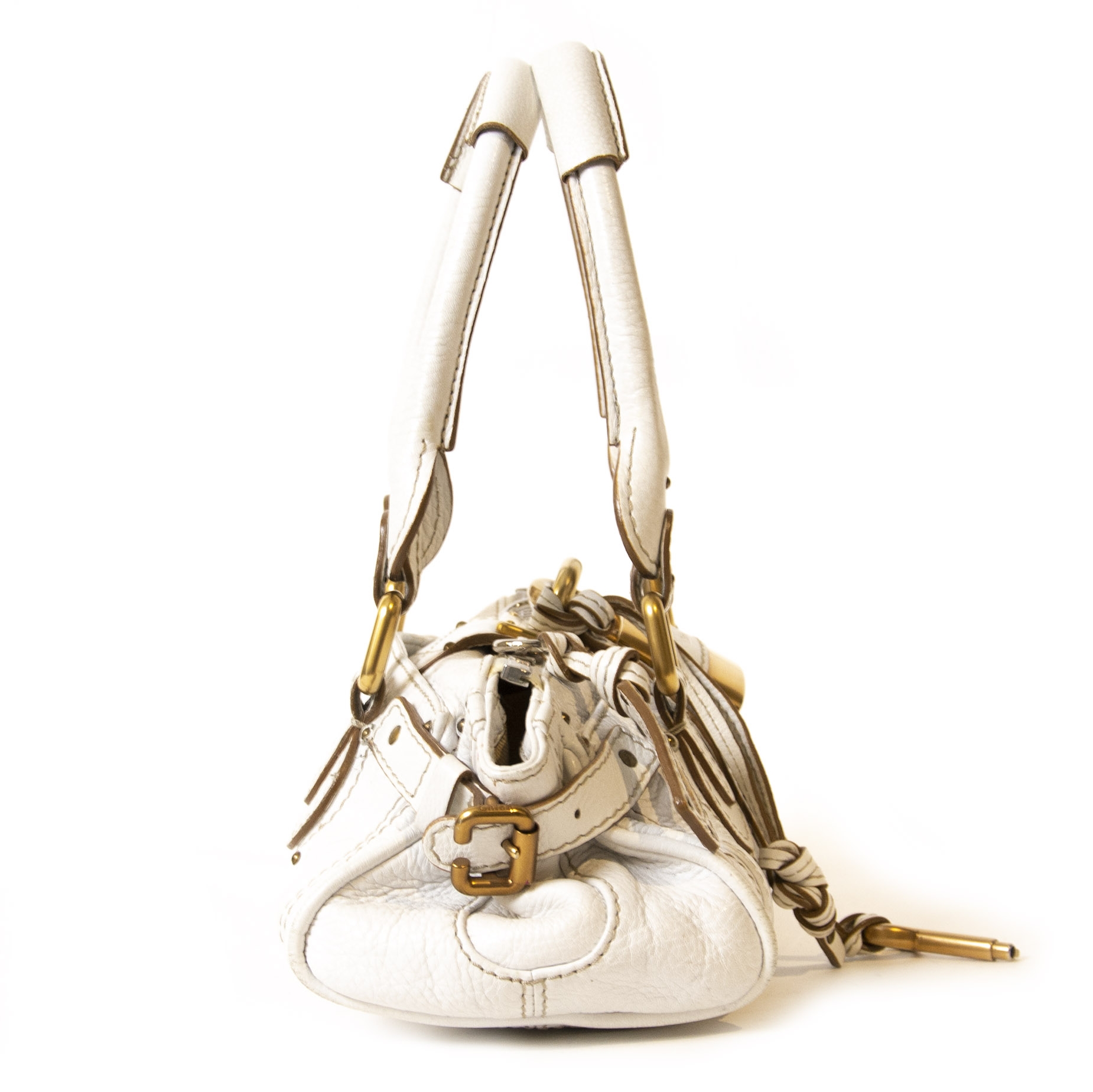 Chloé White Leather Paddington Mini Bag ○ Labellov ○ Buy