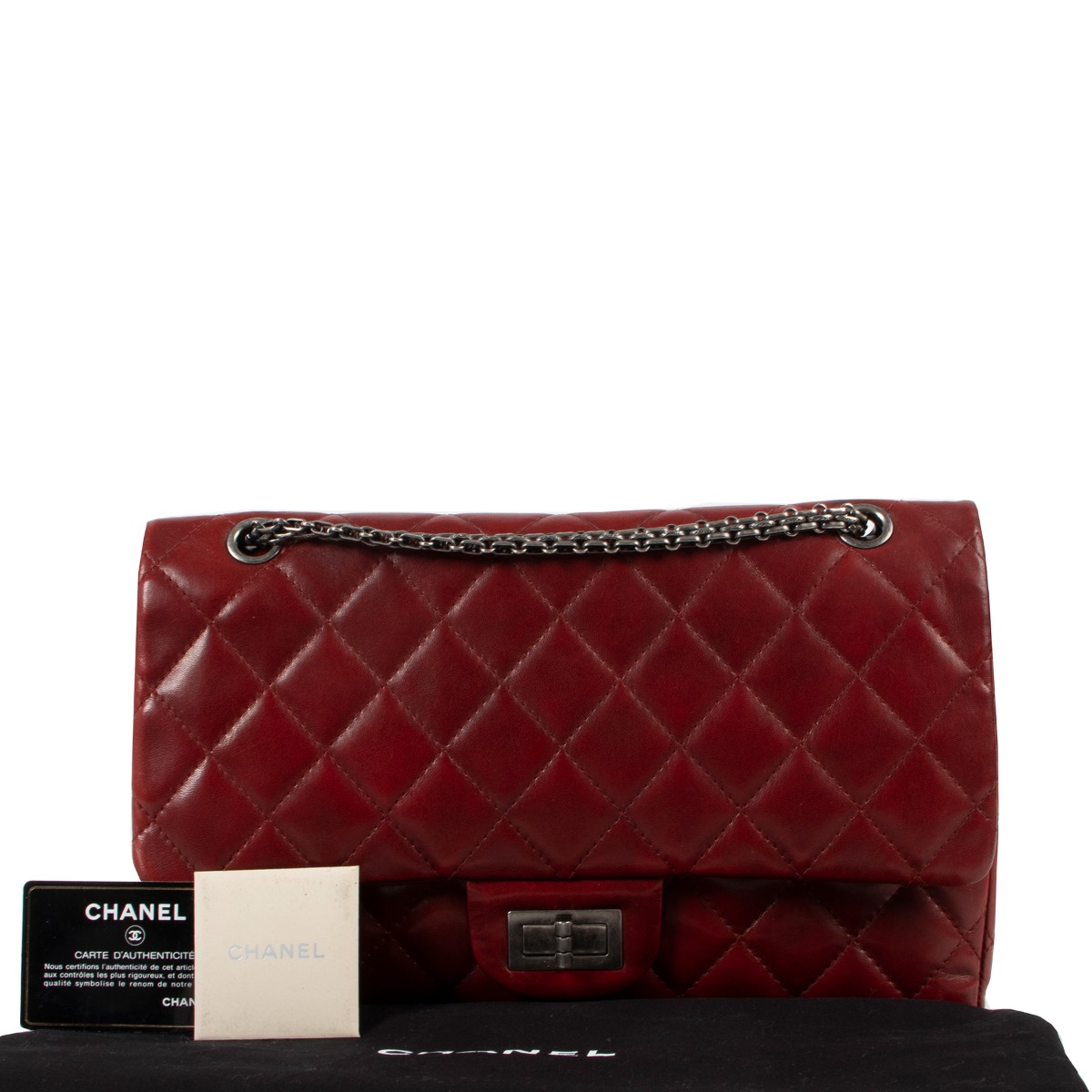 Chanel Burgundy 2.55 Reissue Maxi 277 Quilted Lambskin Flap Bag
