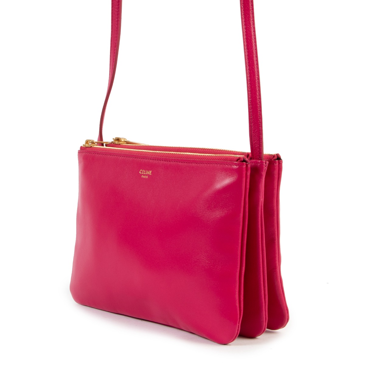 Celine Pink Trio Crossbody Bag Labellov Buy and Sell Authentic Luxury
