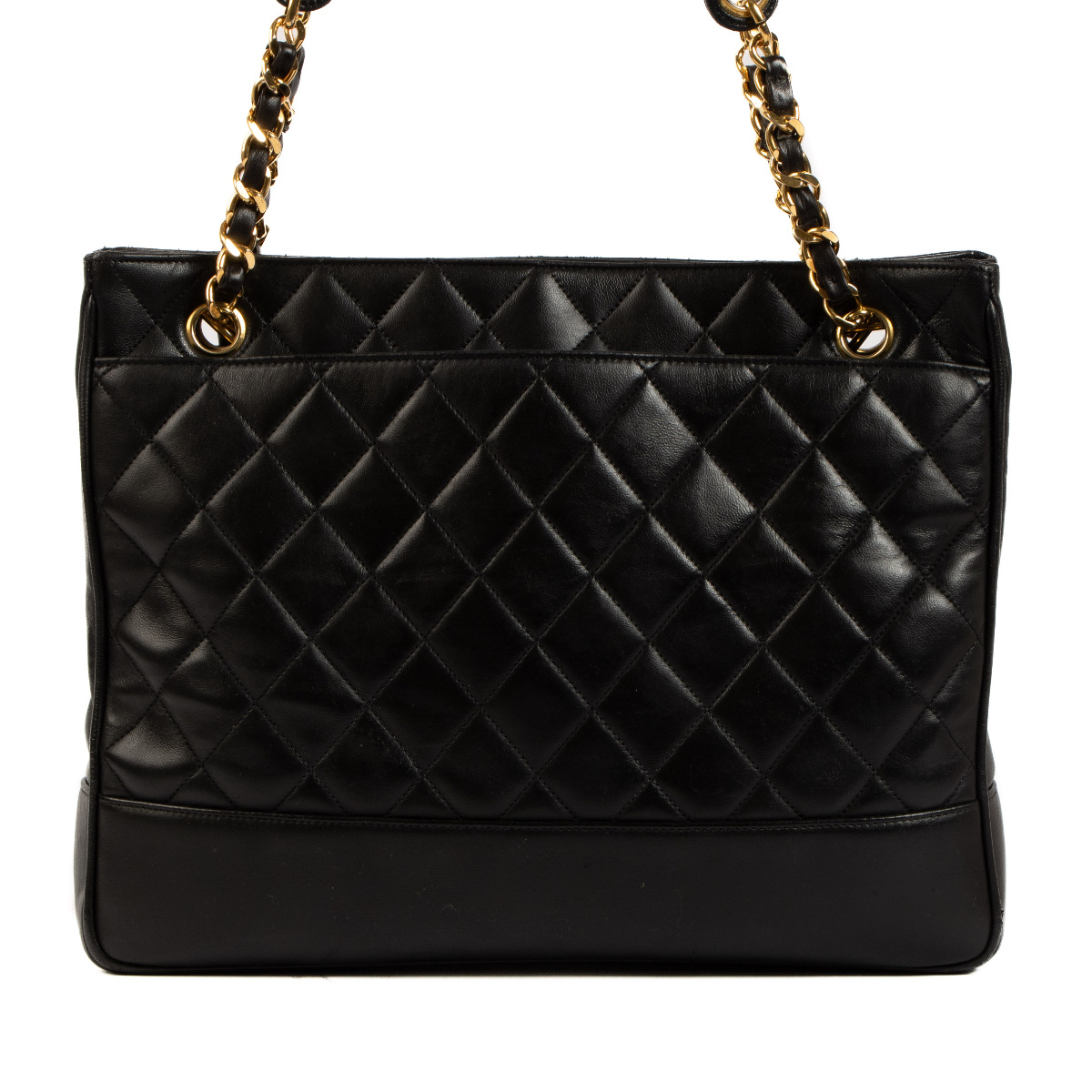 Chanel Black Leather Quilted Vintage Shoulder Bag ○ Labellov