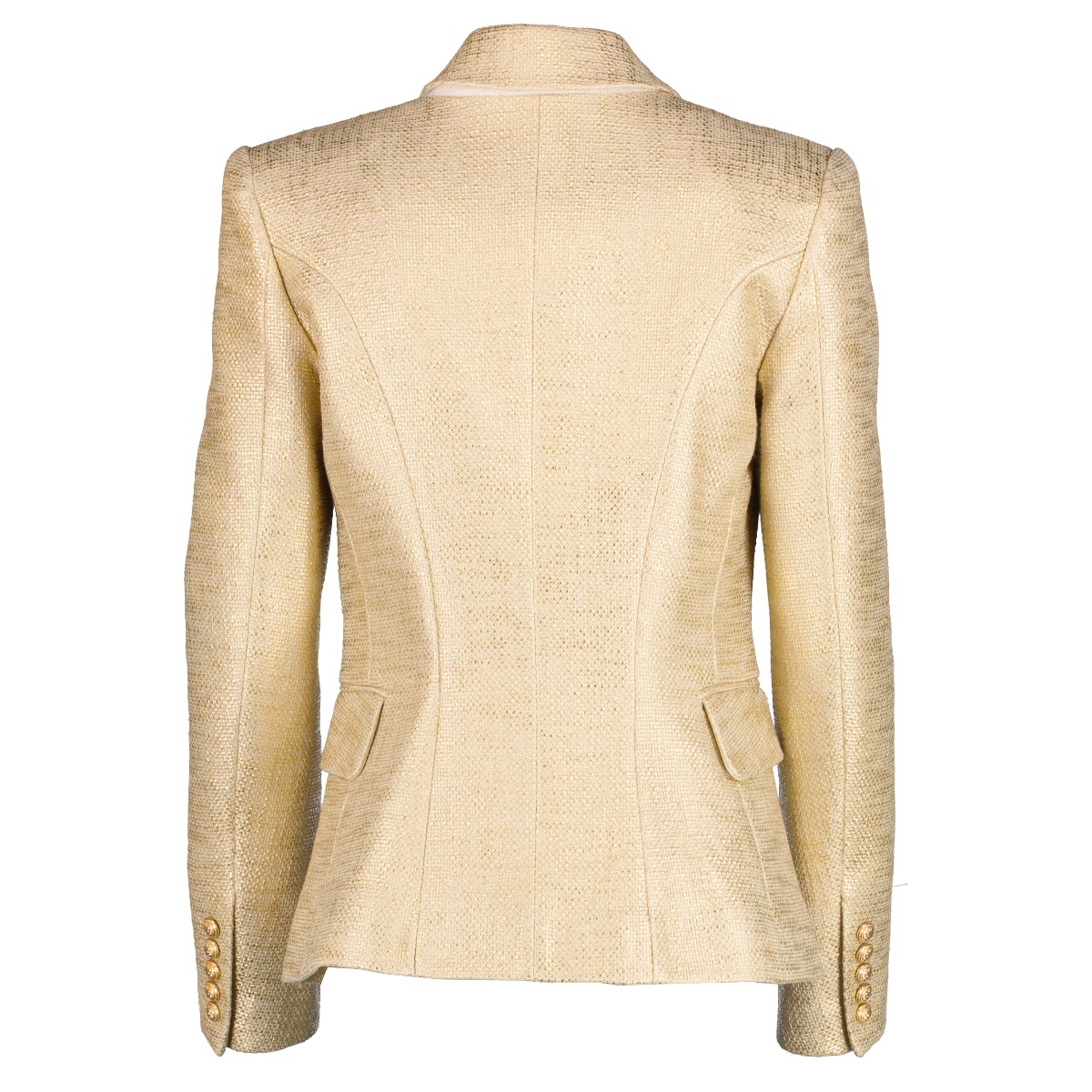 Balmain Gold Cotton 6-Button Jacket - Size 36 ○ Labellov