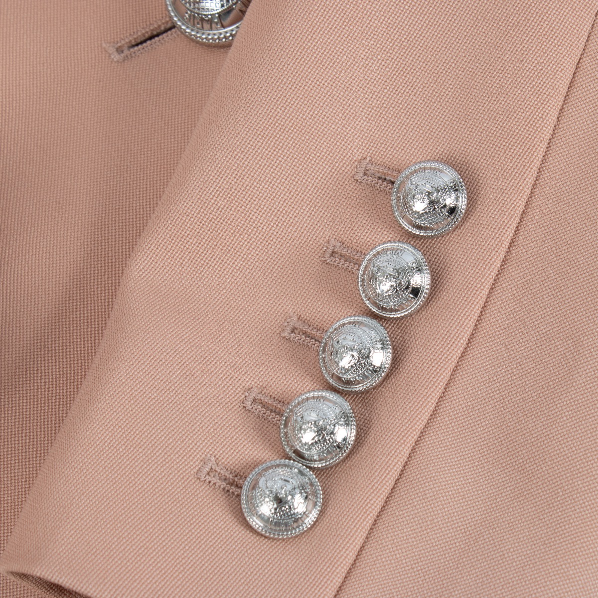 【関税込み】Balmain ピンク 6ボタン テーラードジャケット Balmain Women's 6 Button Grain De Poudre - Pink - FR34/UK6