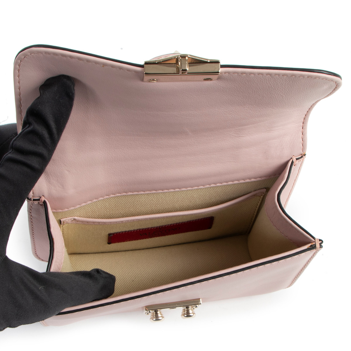 Valentino Garavani Pink Glam Lock Mini Crossbody Bag