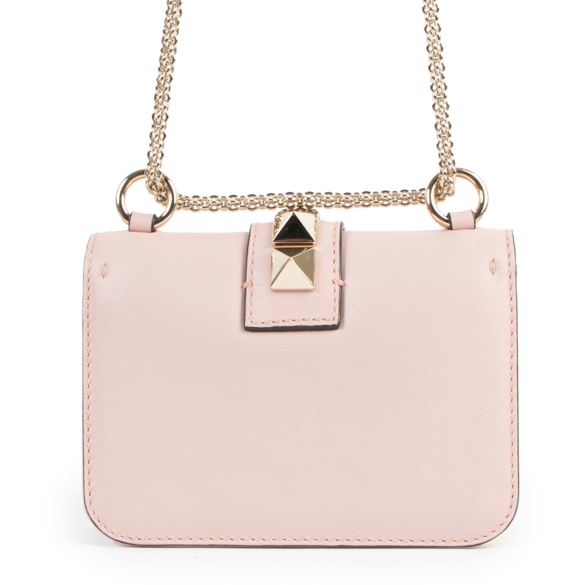 høg Bidrag betaling Valentino Garavani Pink Glam Lock Mini Crossbody Bag ○ Labellov ○ Buy and  Sell Authentic Luxury