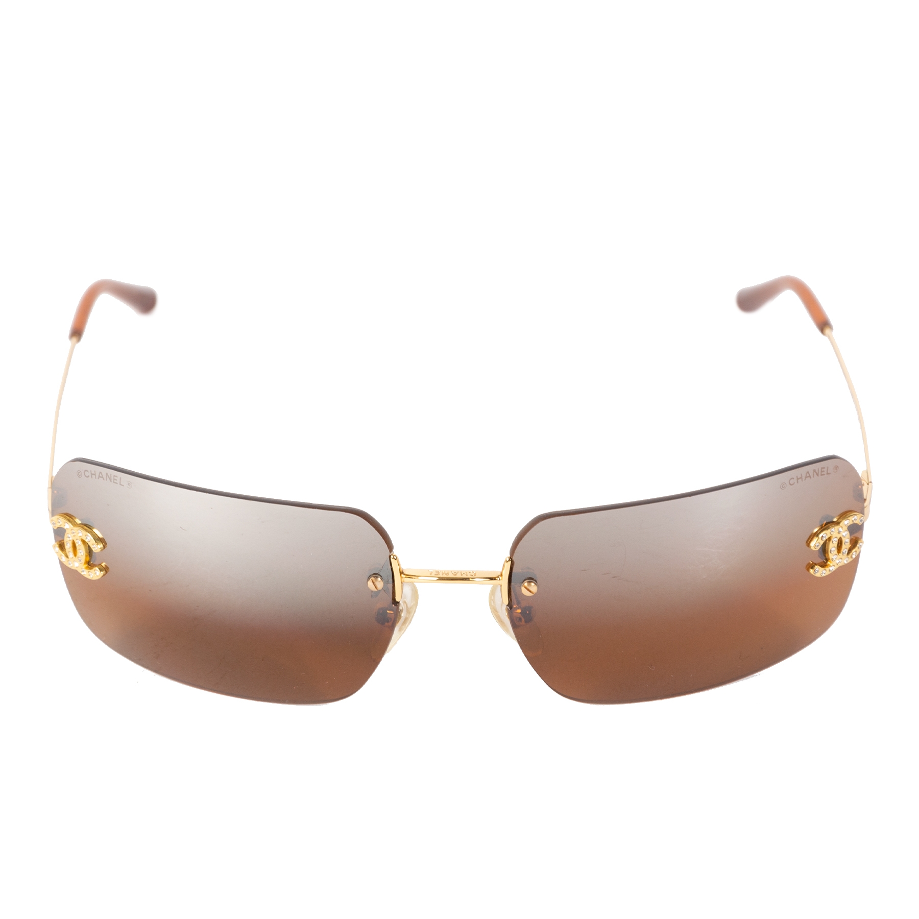 Chanel CC Crystal Frameless Gold Sunglasses † Ruder Than The Rest