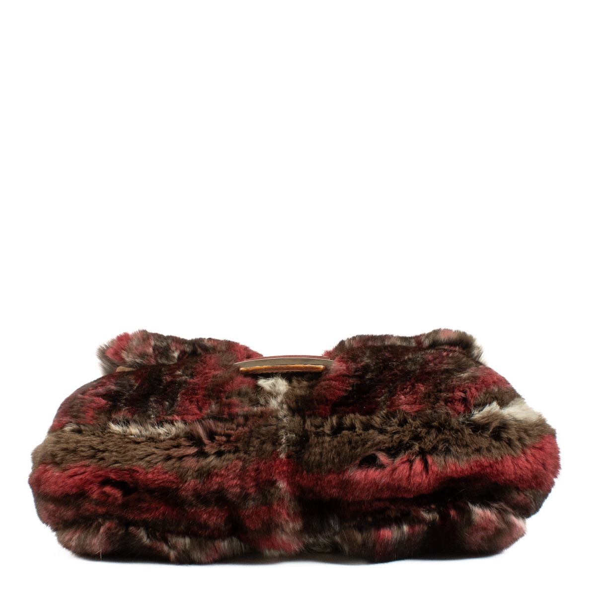 Fendi Burgundy Rabbit Fur Baguette Bag ○ Labellov ○ Buy and Sell