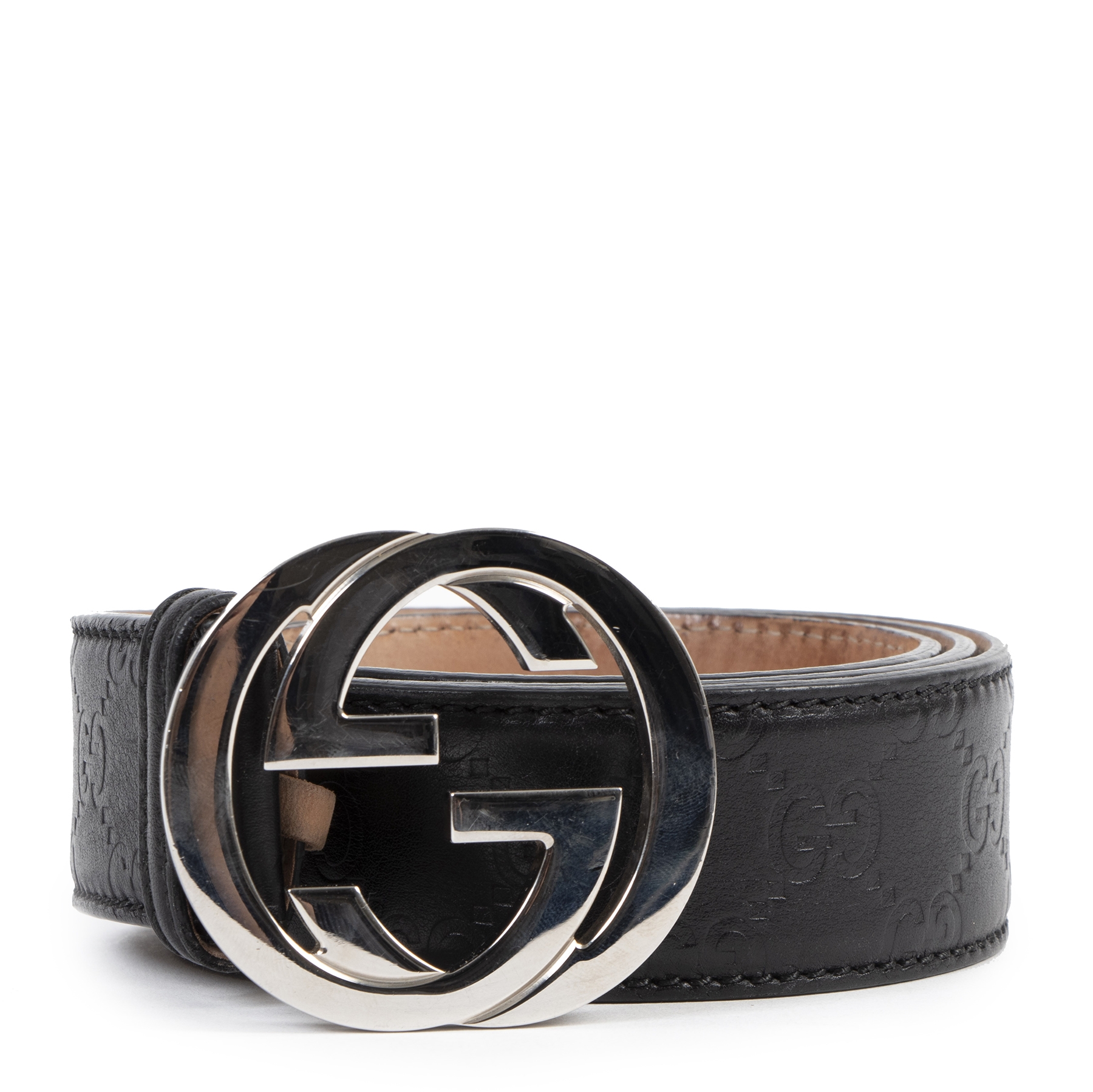 black gucci monogram belt
