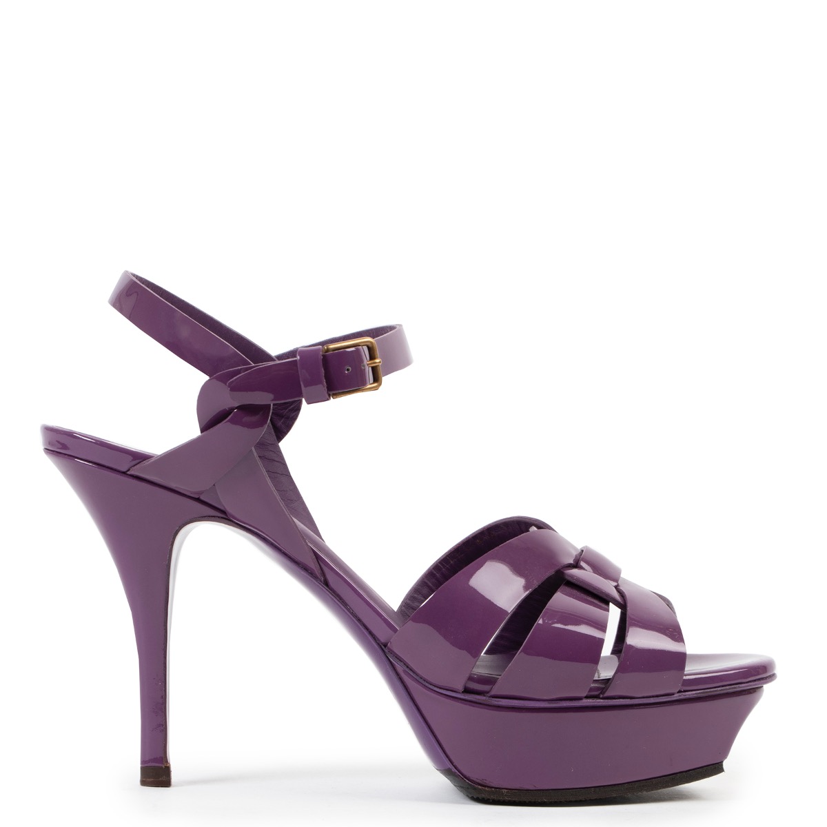 Yves Saint Laurent Purple Patent Leather Tribute Heels Size 36,5