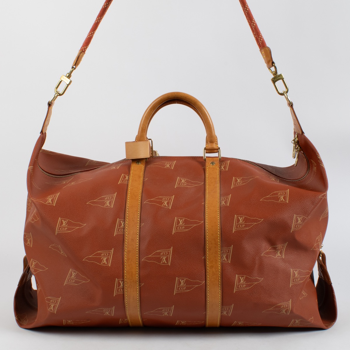 Louis Vuitton 1995 LV America's Cup Red Canvas Keepall 60 Bag