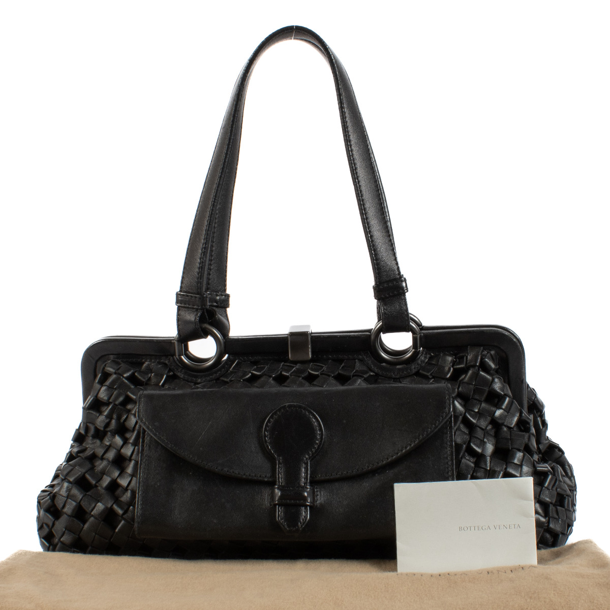 流行 1592_bottega_veneta_black_wove バッグ