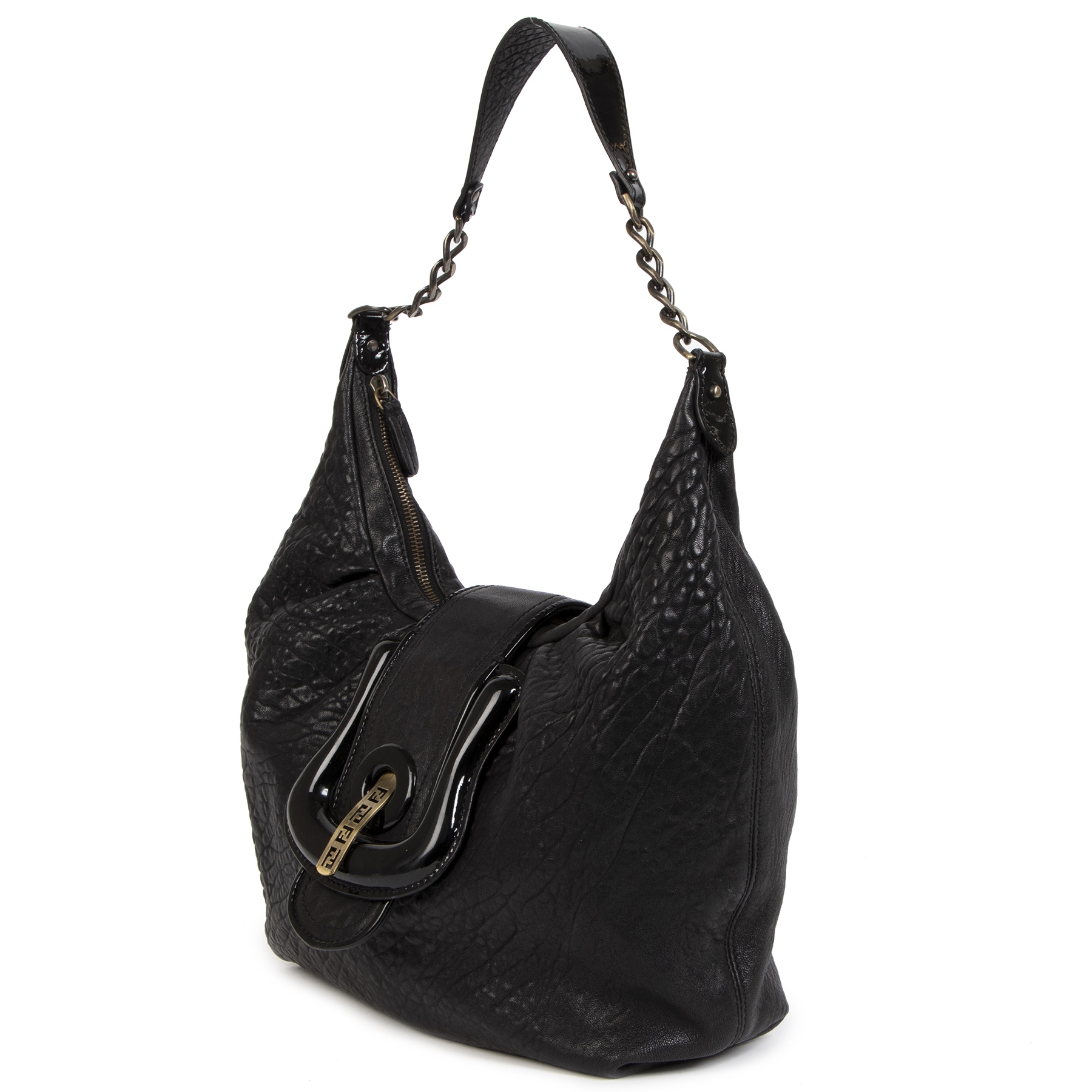 Fendi black shoulder hot sale bag