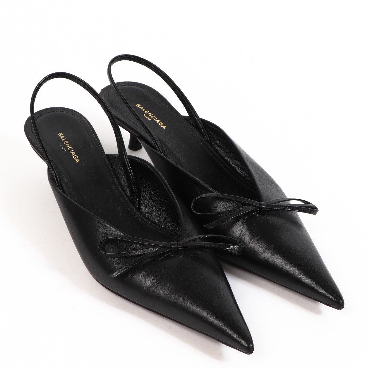 Balenciaga Black Knife Kitten Heels - size 36 ○ Labellov