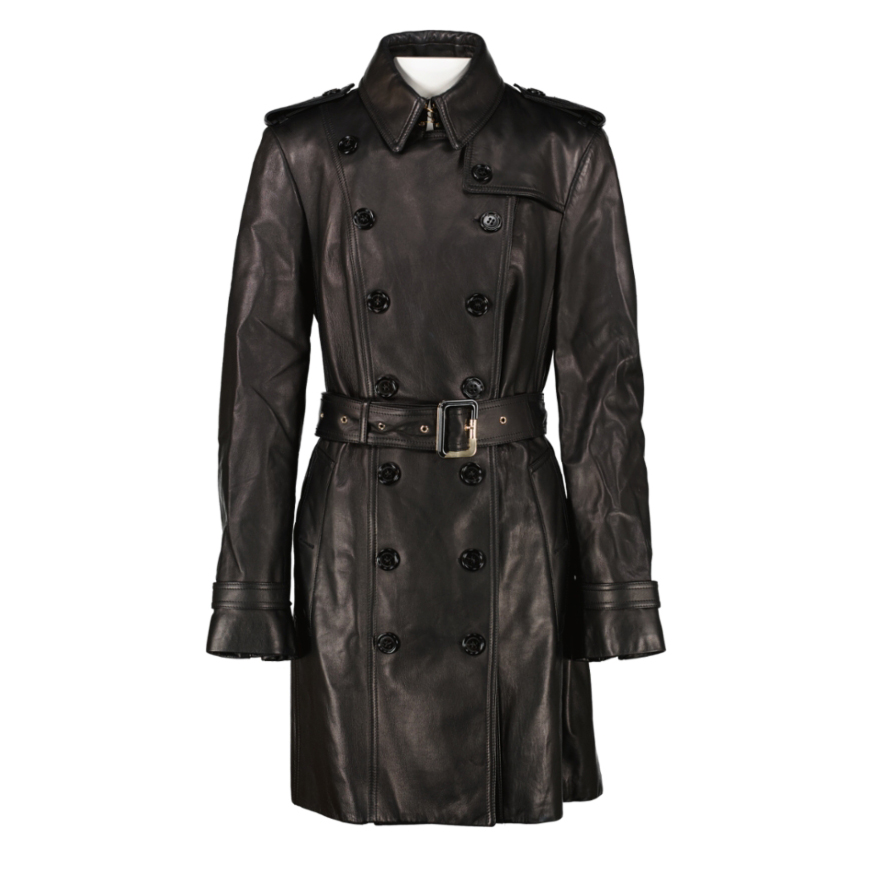 Burberry London Black Lambskin Trench Coat ○ Labellov ○ Buy and