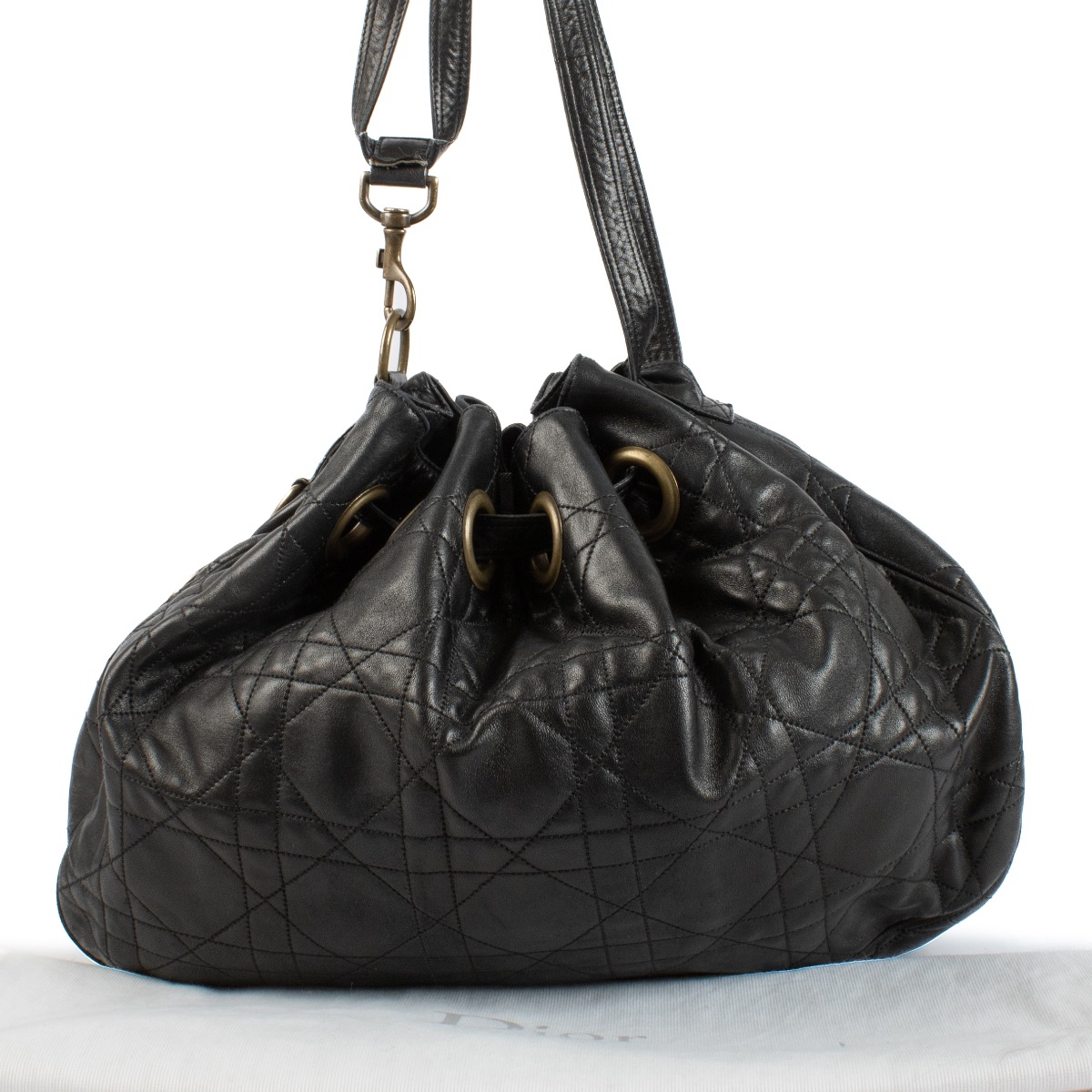 Dior cannage drawstring bag hotsell