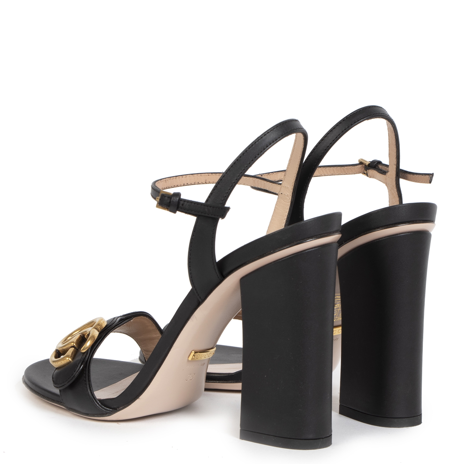 Gucci Black Marmont Sandal Heels Size 38 ○ Labellov ○ Buy and - Main Image