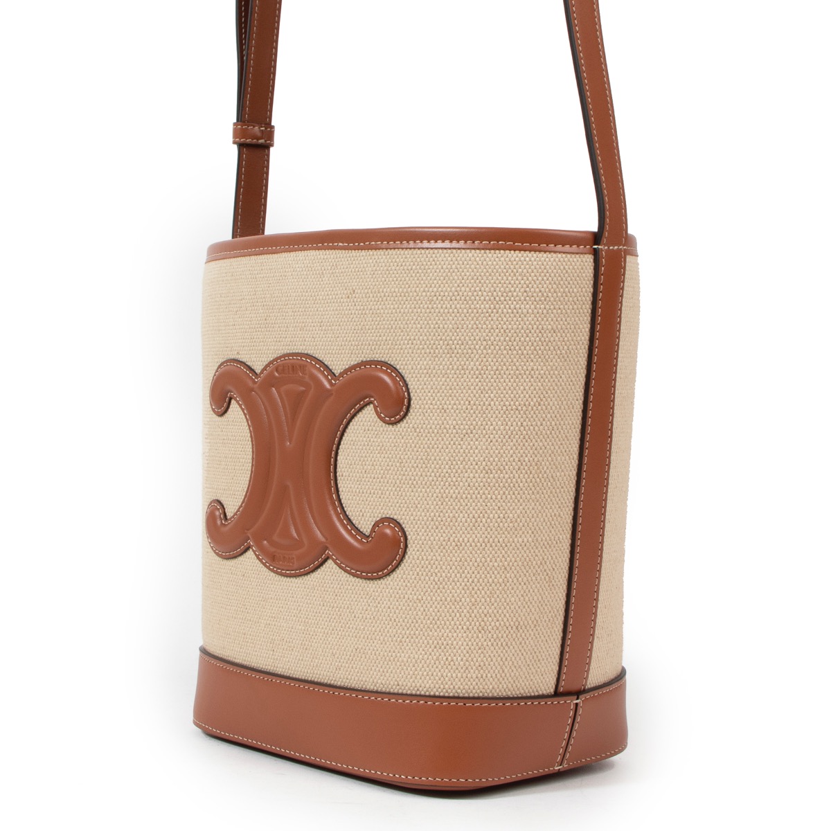 Celine canvas bucket shop bag
