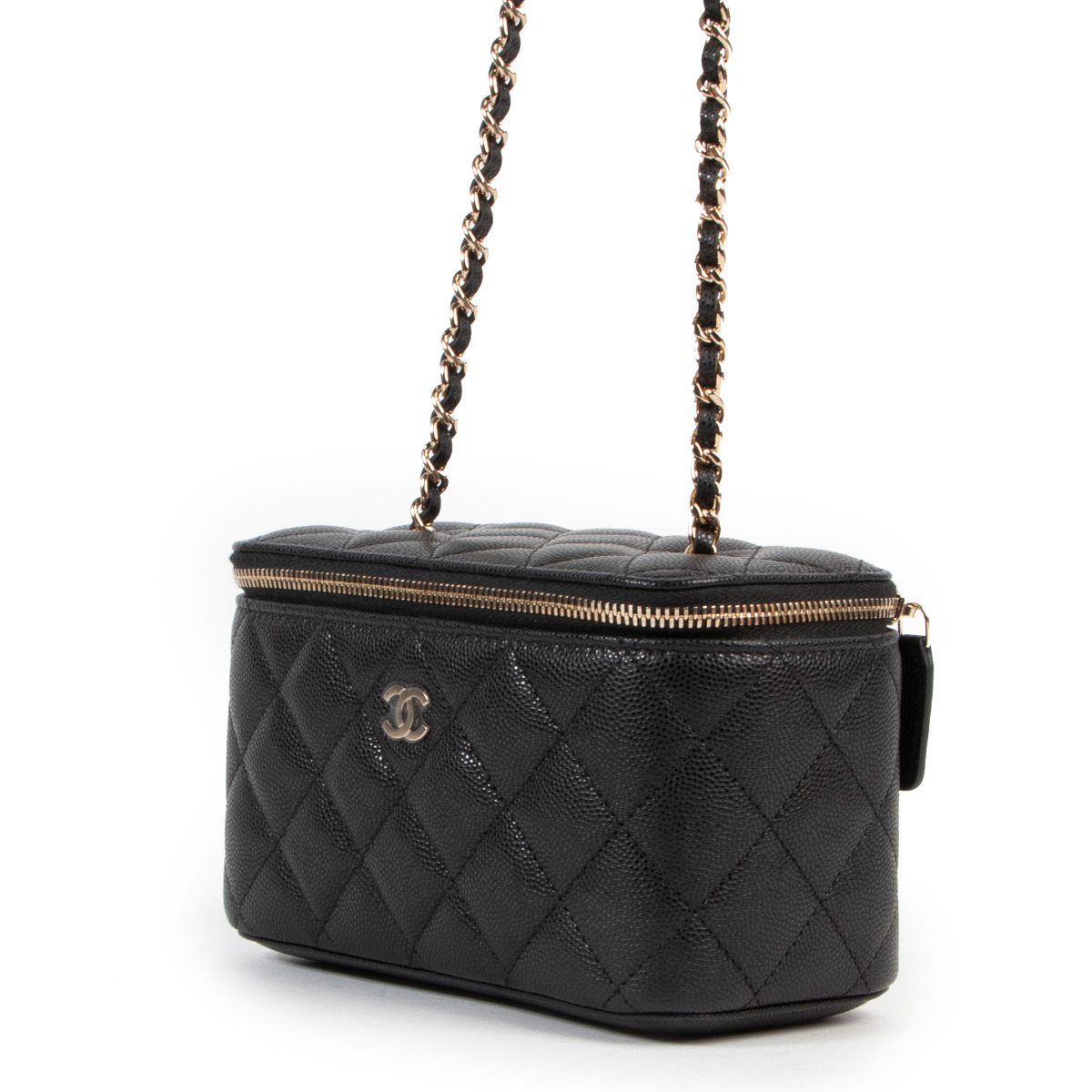 Chanel Black Caviar Leather Small Vanity Crossbody Bag ○ Labellov ○ Buy and  Sell Authentic Luxury