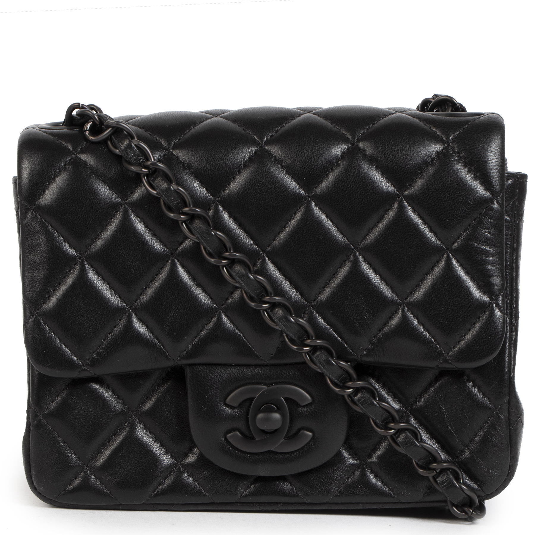 Chanel 2.55 So Black Mini Reissue in Chevron Quilted Aged Black