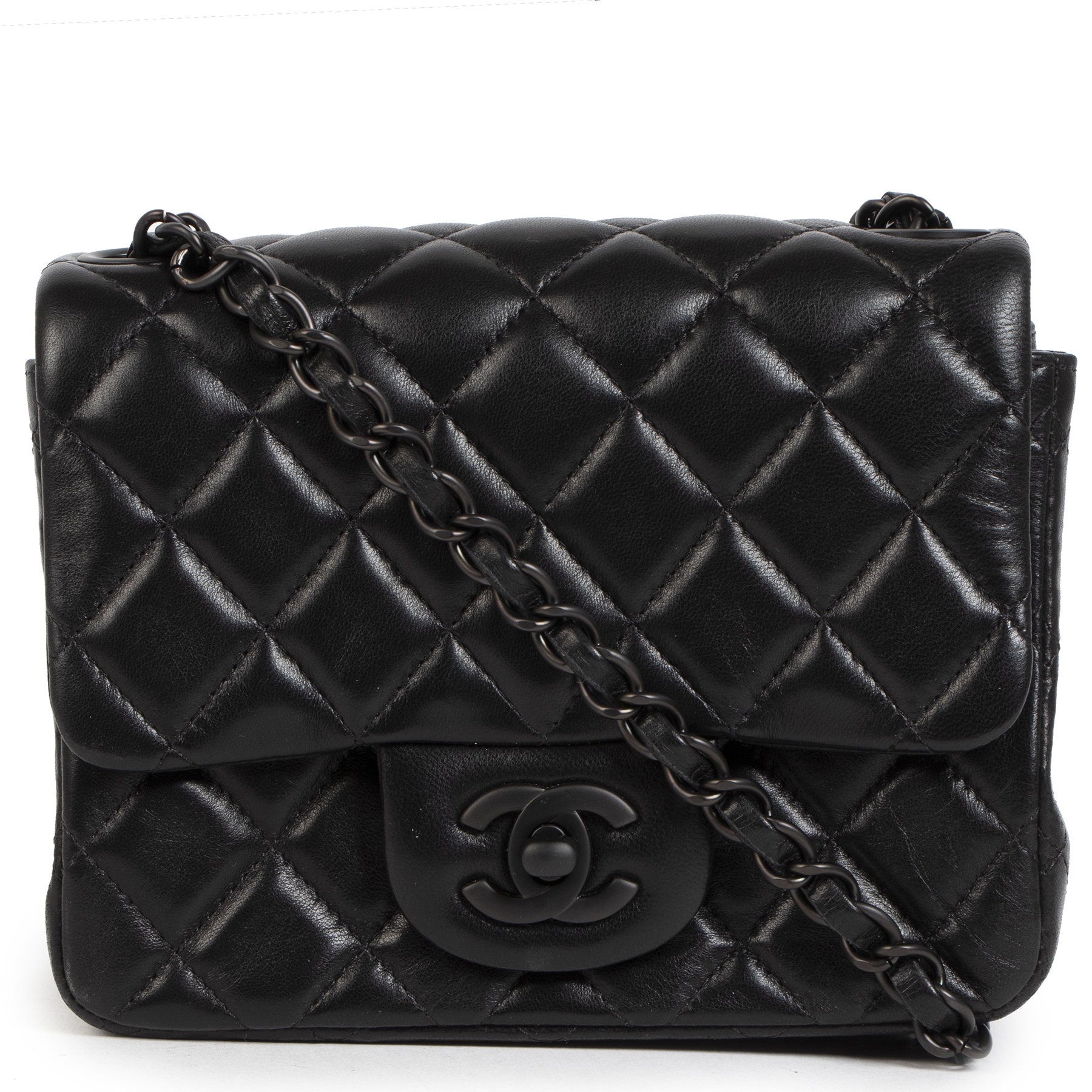 chanel square mini black