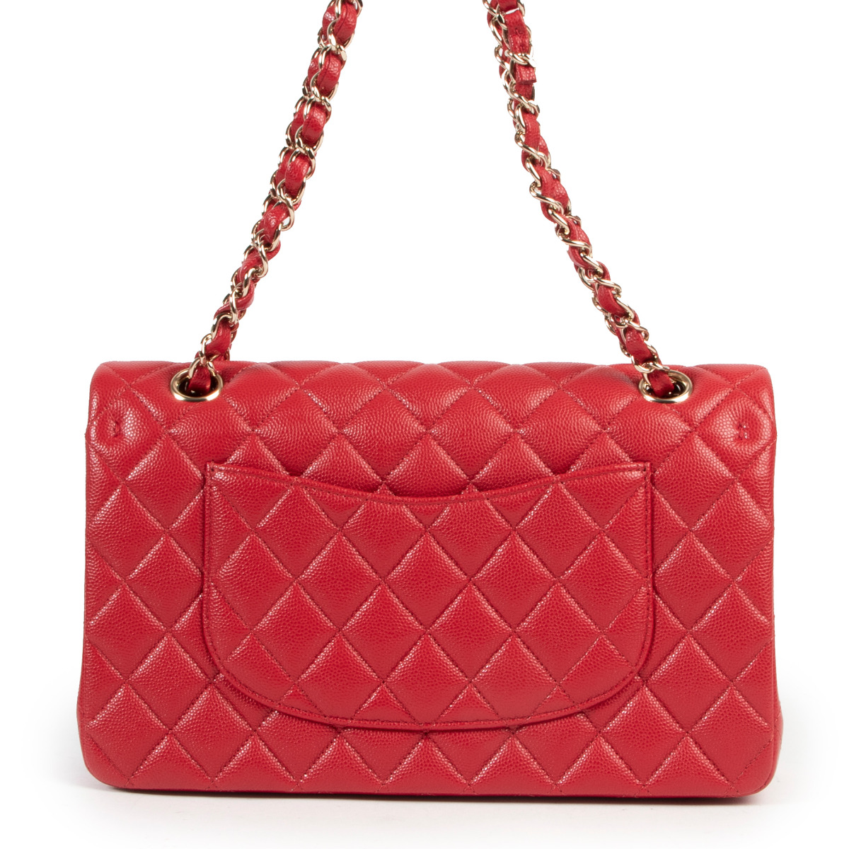 Chanel classic red discount bag