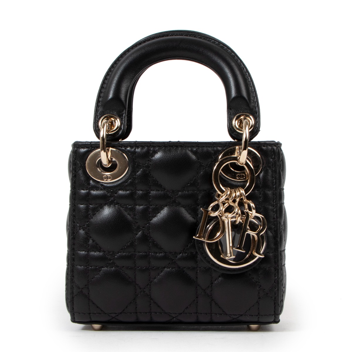 Christian Dior Micro Lady Dior Black Cannage Lambskin ○ Labellov ○ Buy and  Sell Authentic Luxury, image size:1200x1200