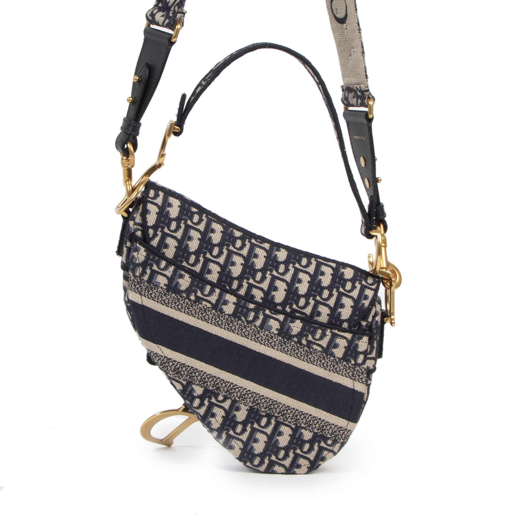 Dior Blue Monogram Oblique Saddle Bag Strap Labellov Buy and