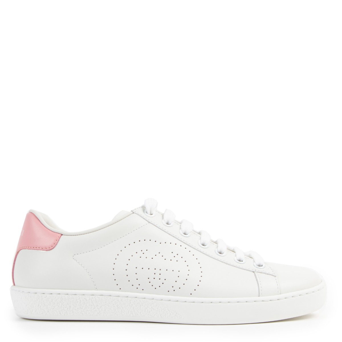 グッチ スニーカー Ace インターロッキング 35 約23cm ピンク 25新作 GUCCI WOMEN'S GUCCI ACE SNEAKER WITH WEB スニーカー