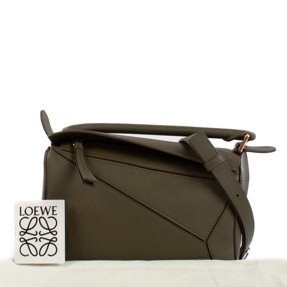 Loewe Bottle Green Classic Calfskin Small Puzzle Bag ○ Labellov