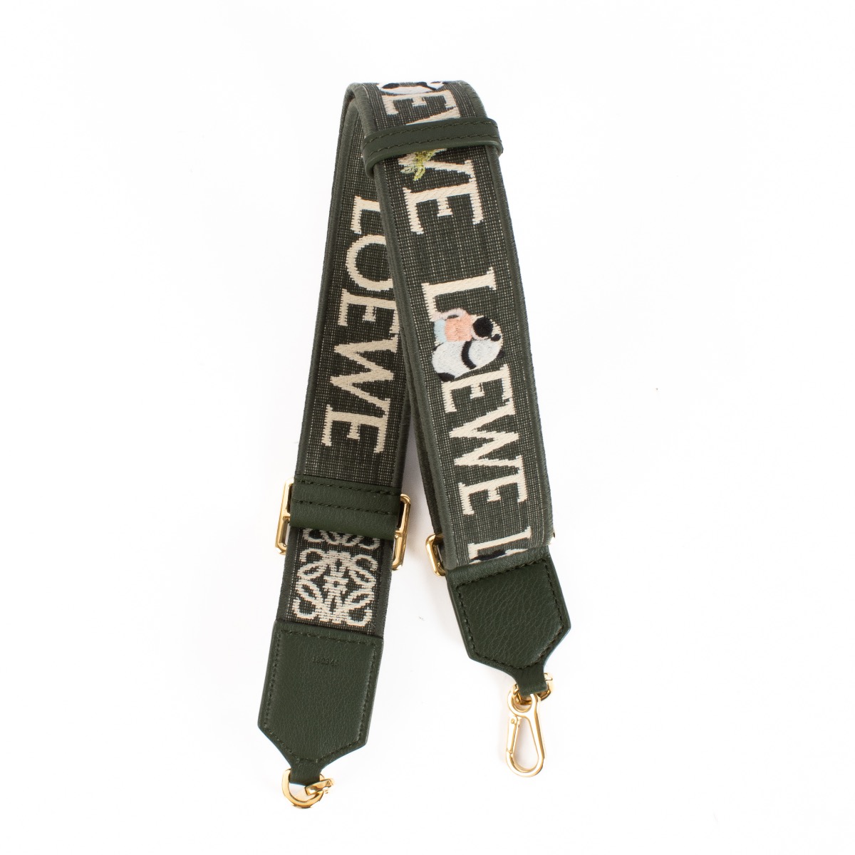 LOEWE x Suna Fujita Green Jacquard Panda Bag Strap