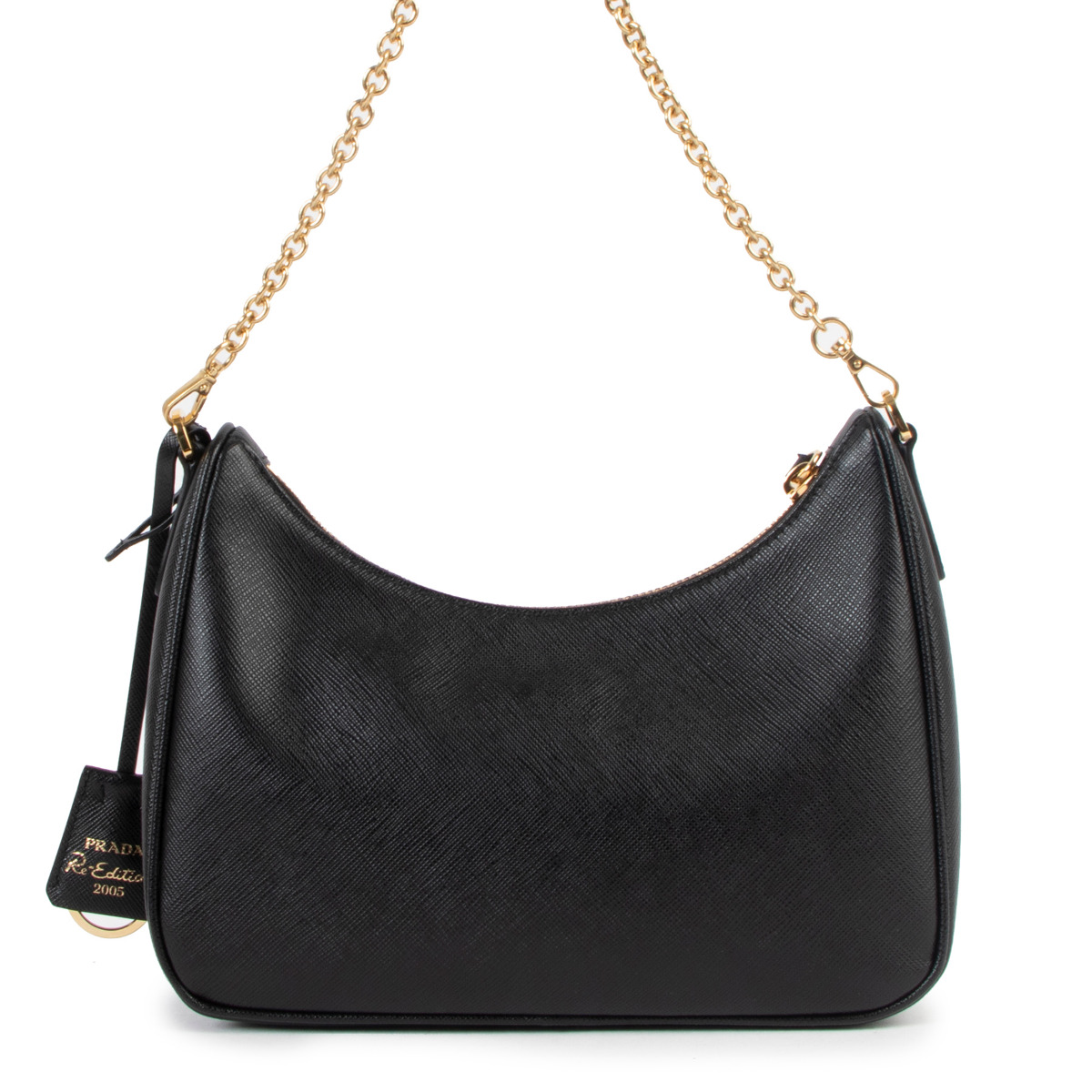 関税なし 送料無料 Leather Re-Edition 2005 Shoulder Bag Prada Re-Edition 2005 Black Saffiano Leather Crossbody Bag