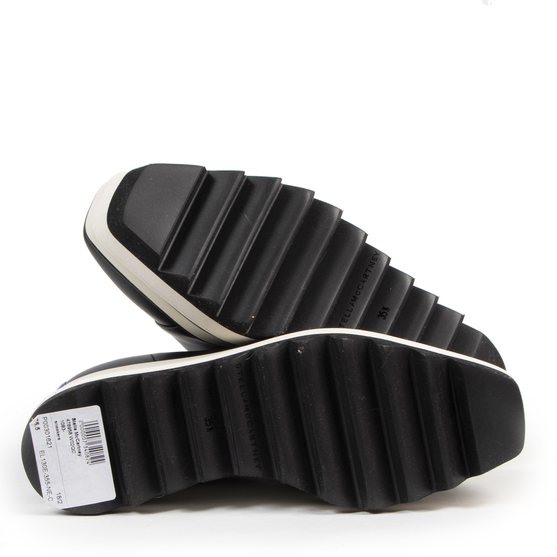 Stella McCartney Black Elyse Platform Sneakers - Size 35,5