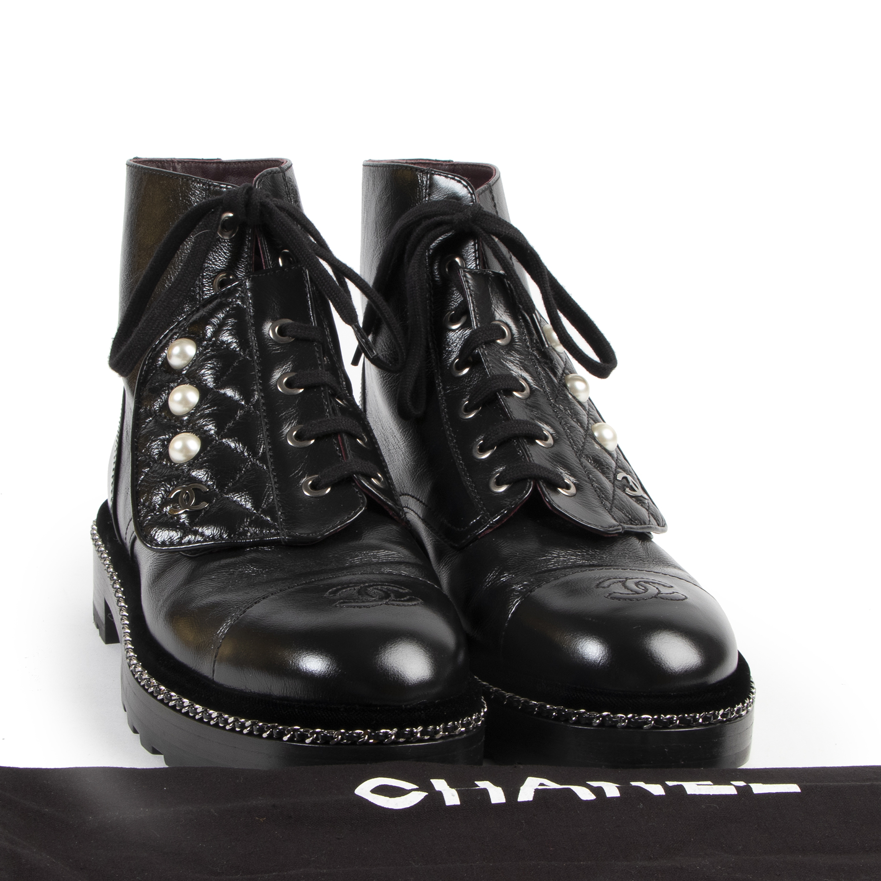 Leather ankle boots Chanel Black size 40 EU in Leather  25676616