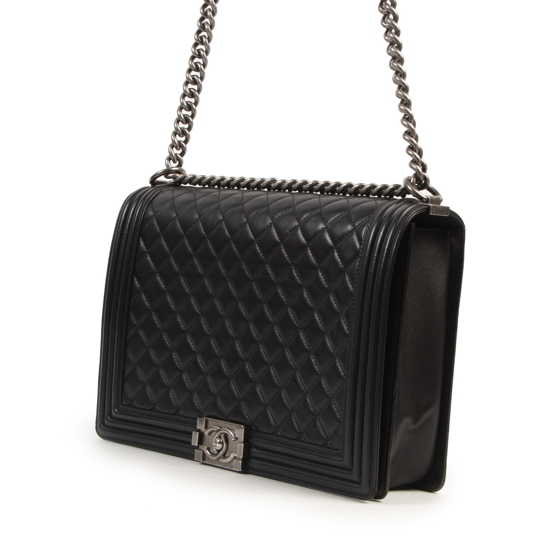 Chanel Black Large Boy Bag PHW Labellov Buy and Sell