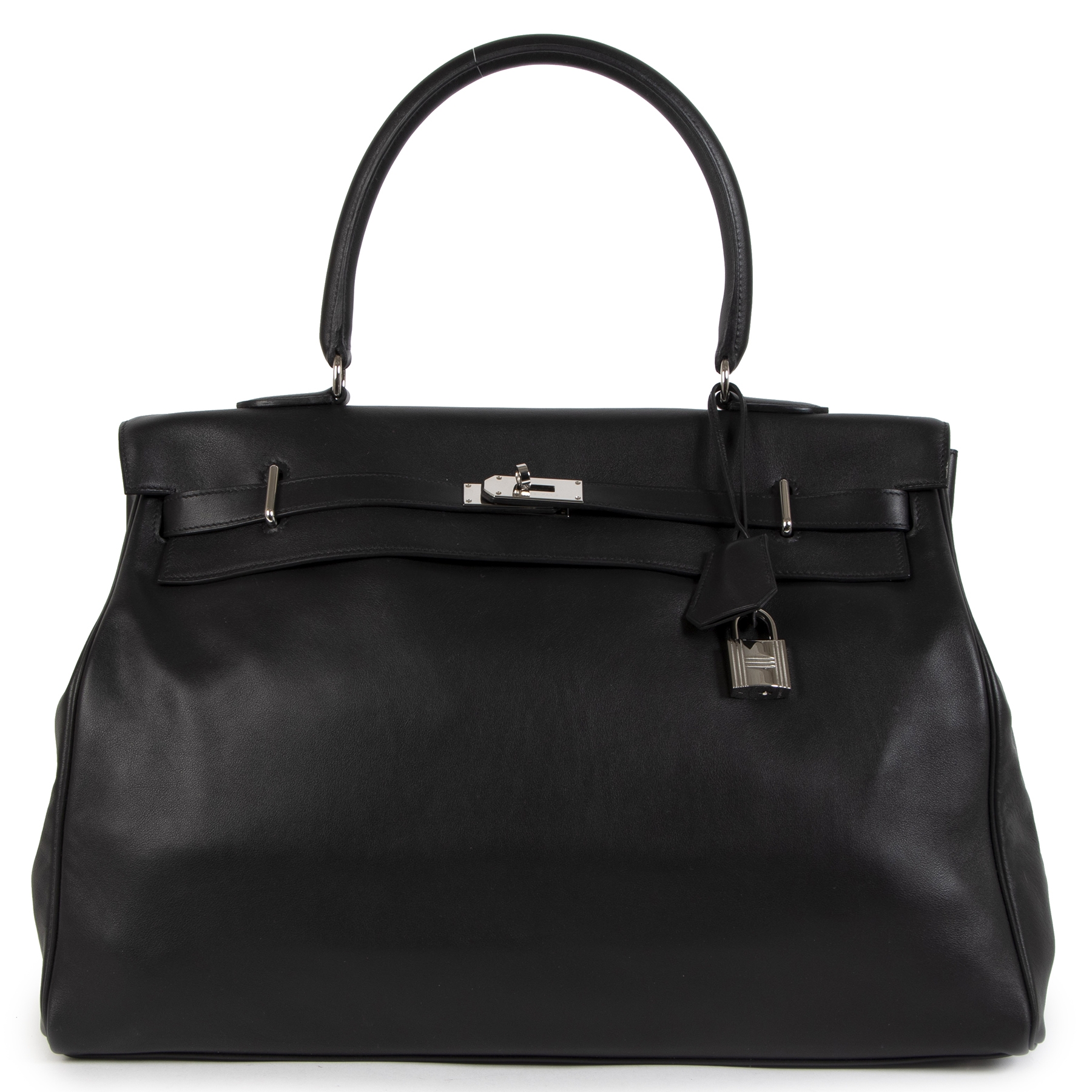 Hermes Kelly Relax 50 Travel Bag Black Sikkim Leather PHW Labellov Buy and Sell Authentic Luxury