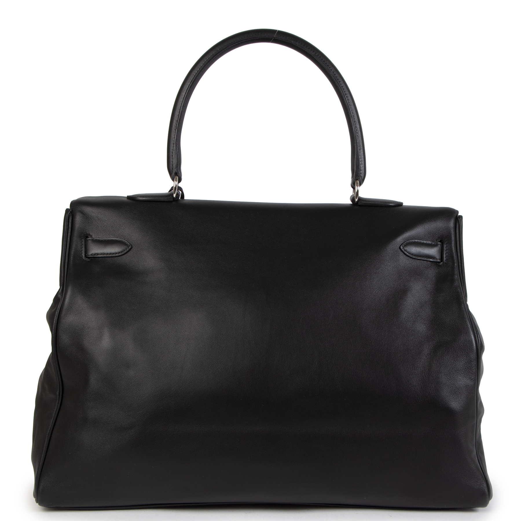 Hermes Kelly Relax 50 Travel Bag Black Sikkim Leather PHW Labellov Buy and Sell Authentic Luxury