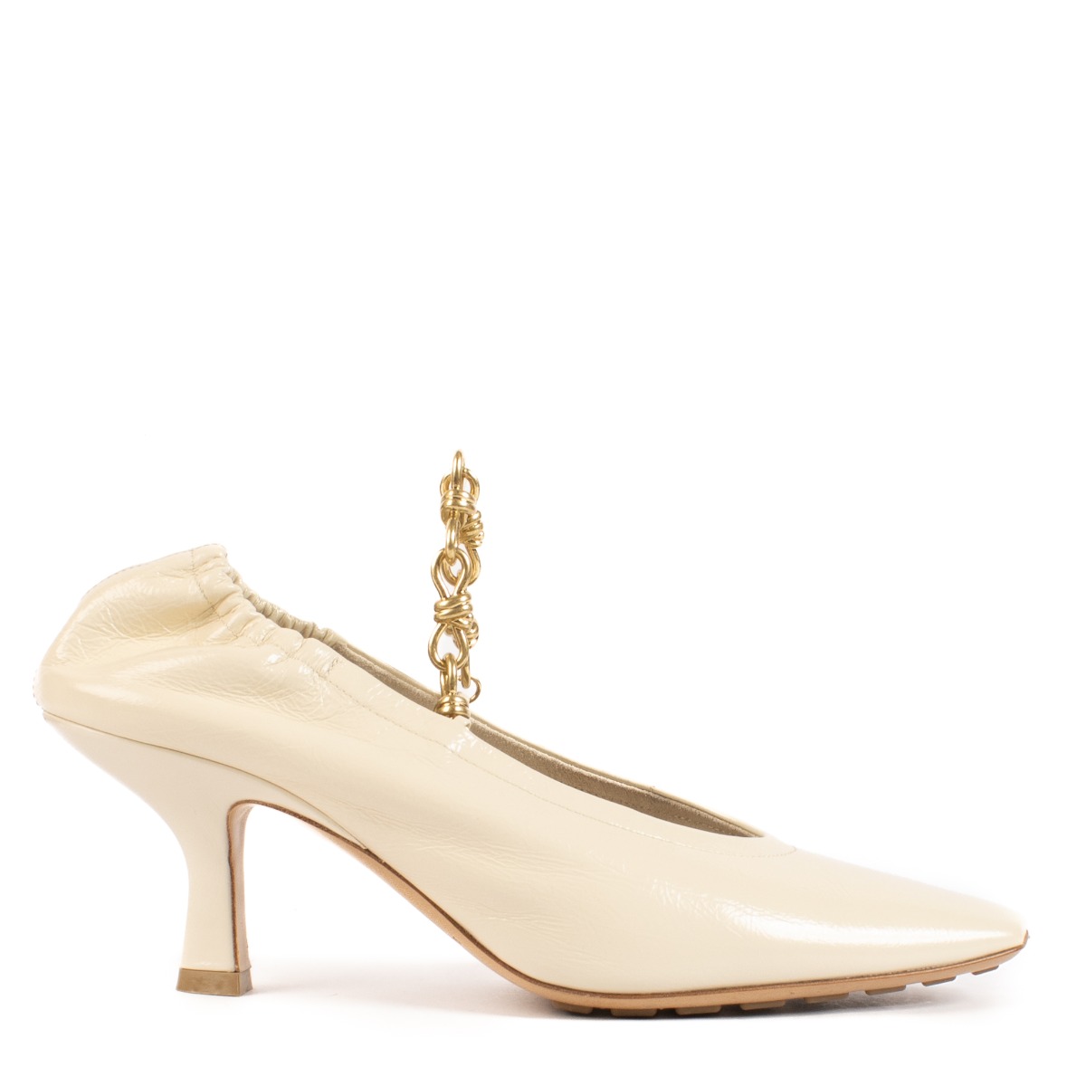 Bottega Veneta Sea Salt Sharp Chain Pumps - Size 37