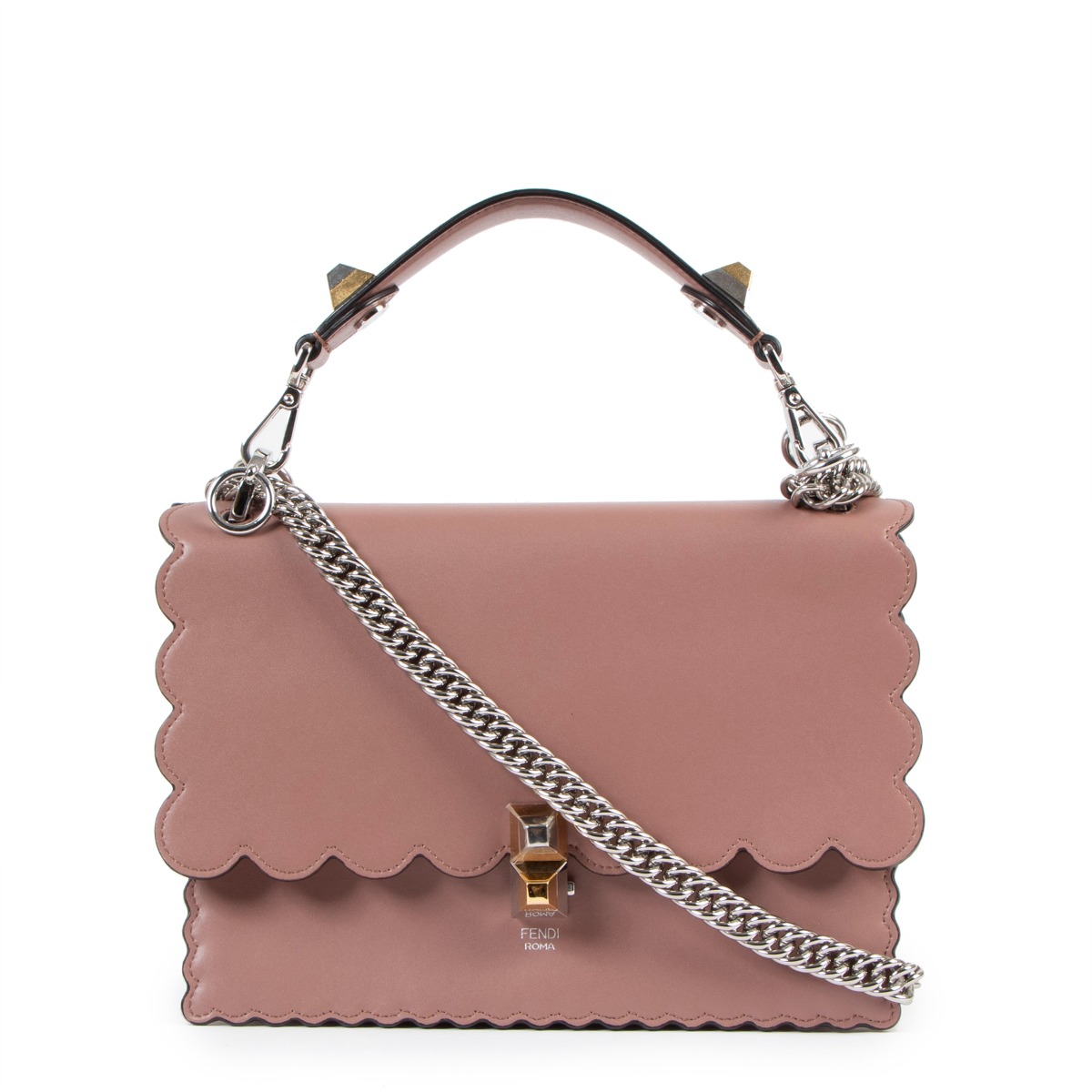 Fendi Kan I English Rose Scalloped Studded Bag Labellov Buy