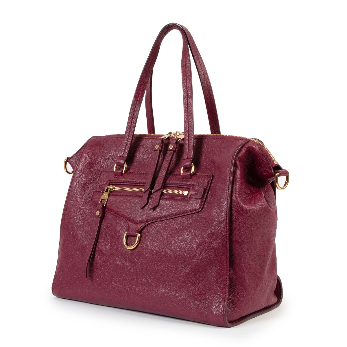 Louis Vuitton Burgundy Monogram Canvas Orfevre Leather W PM Bag