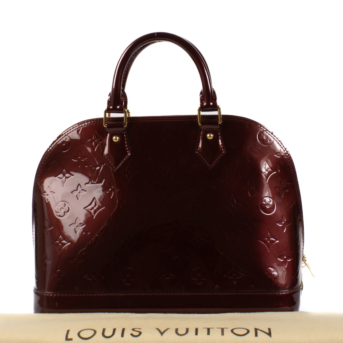【希少】 LOUIS VUITTON Monogram Vernis Alma PM レッド バッグ Louis Vuitton Alma PM Monogram Vernis | Cerise Red