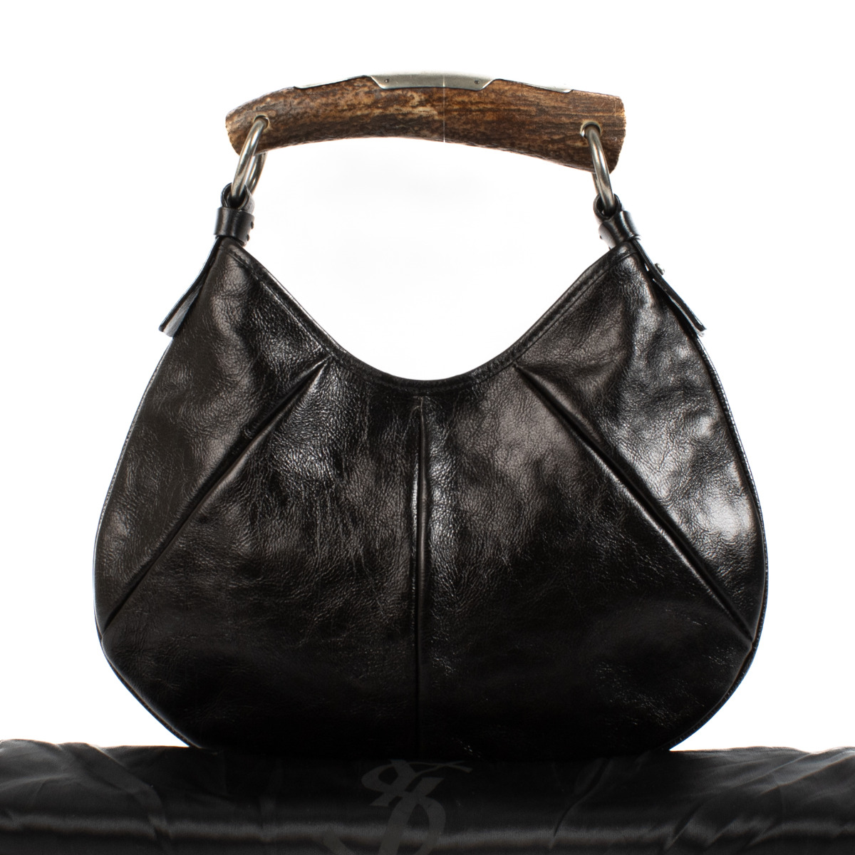 Yves Saint Laurent Black Leather Mini Mombasa Horn Bag