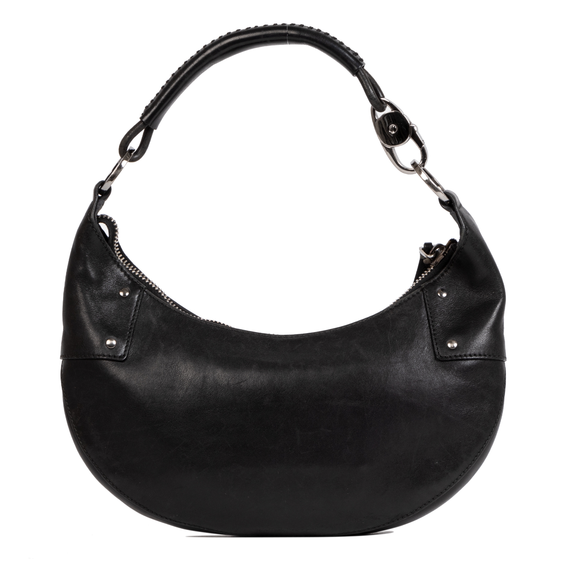 Gucci Black Leather Half Moon Bag ○ Labellov ○ Buy and