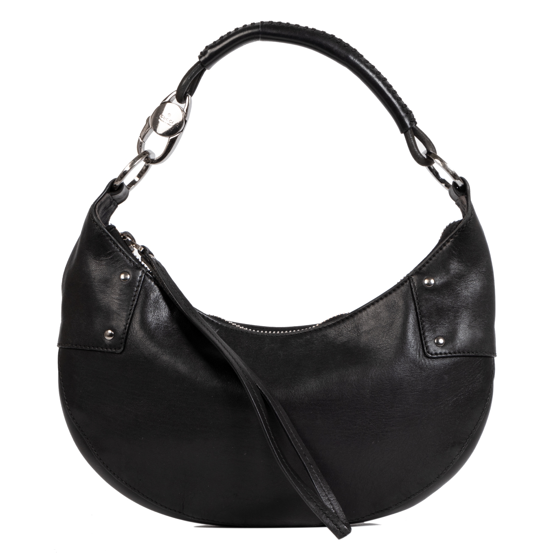 Gucci Black Leather Half Moon Bag ○ Labellov ○ Buy and