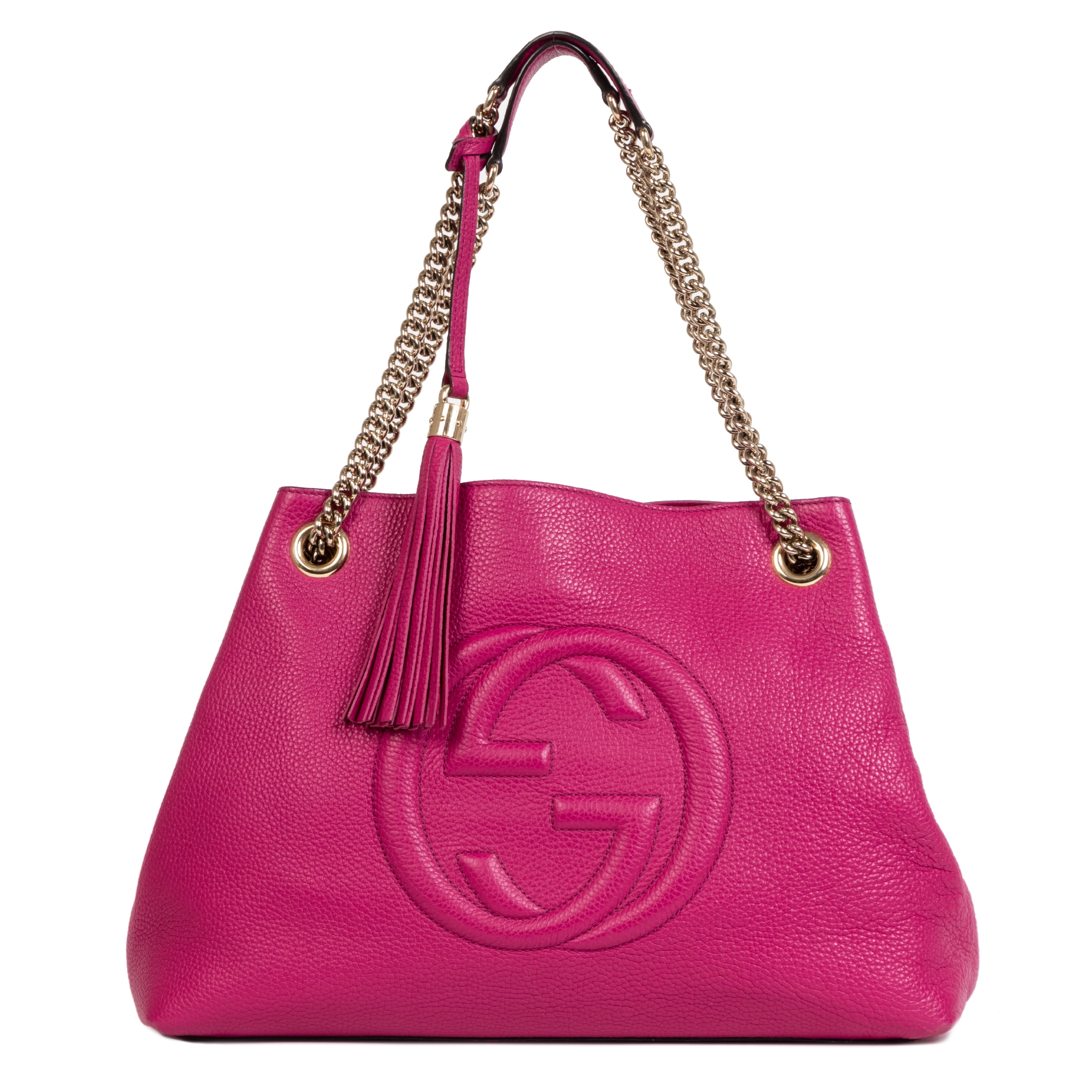 Gucci Fuchsia Soho Medium Leather Tote Bag ○ Labellov