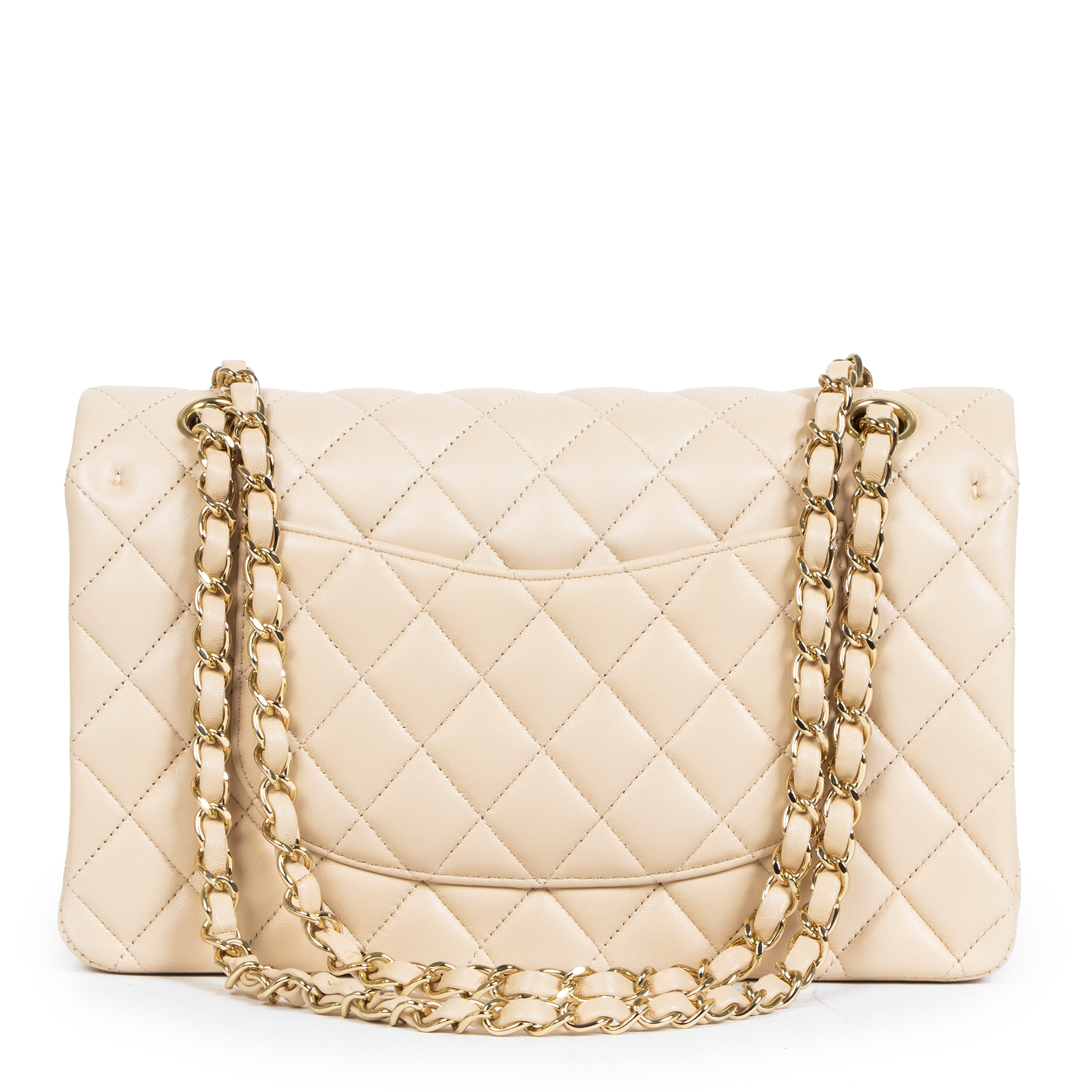 Chanel Nude Lambskin Classic Flap Bag GHW ○ Labellov ○ Buy and