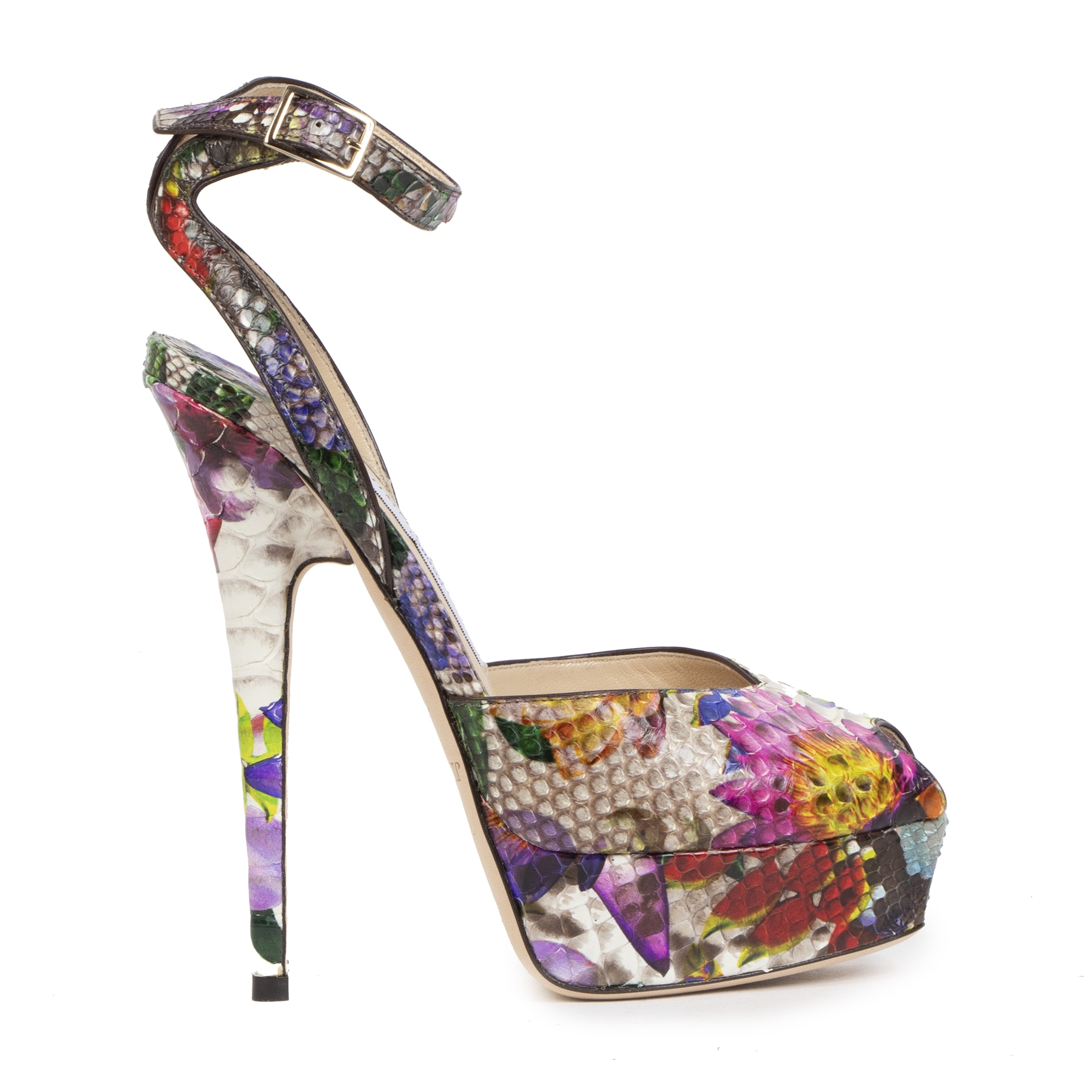 JIMMY CHOO ブライダルシューズ　size35 ZEA 95 | Black Satin Sandals with Metal Flowers | New