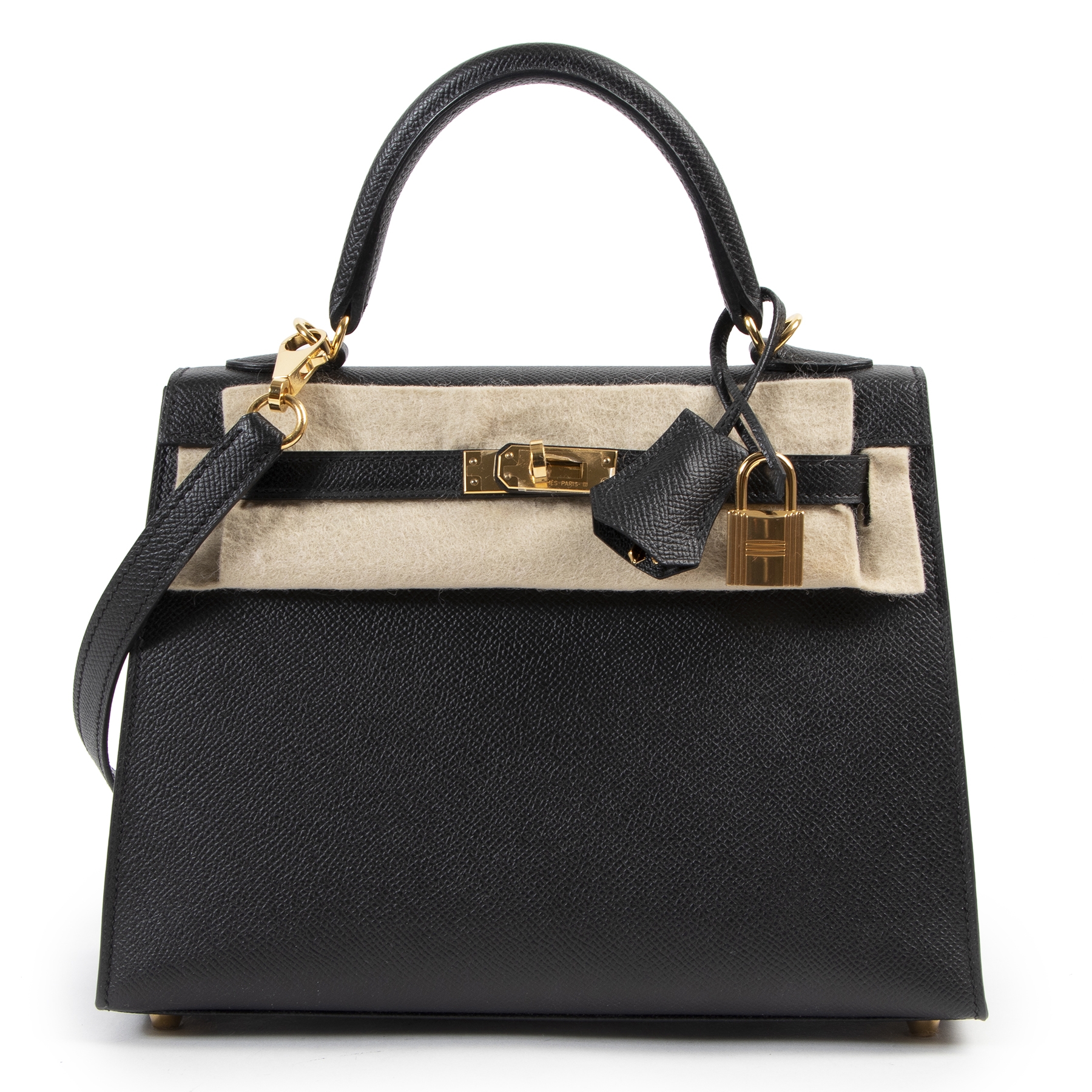 Kelly 25 discount black epsom ghw