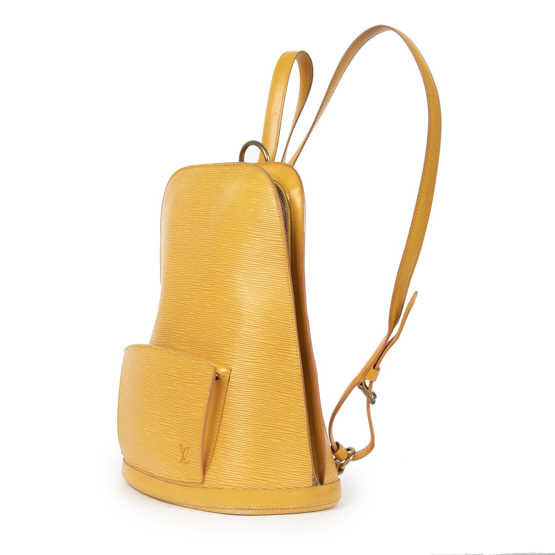 Gobelins vintage leather backpack Louis Vuitton Yellow in Leather - 22786379